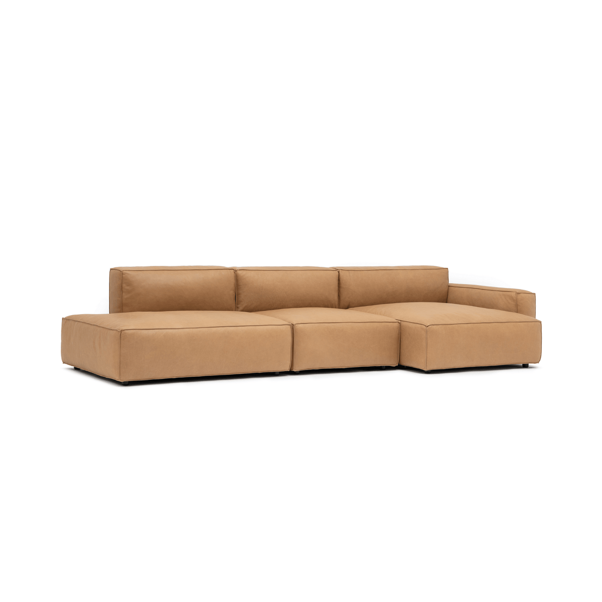 Baker Mega Lounge Sofa Set- Pecan Leather - Sectional Sofas Tolv Loom Collection Dubai