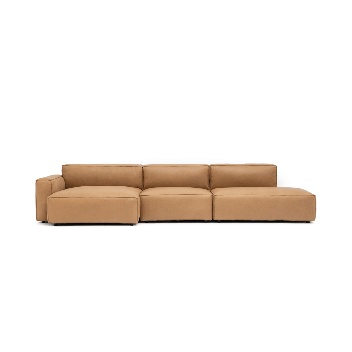 Baker Mega Lounge Sofa Set- Pecan Leather - Sectional Sofas Tolv Loom Collection Dubai