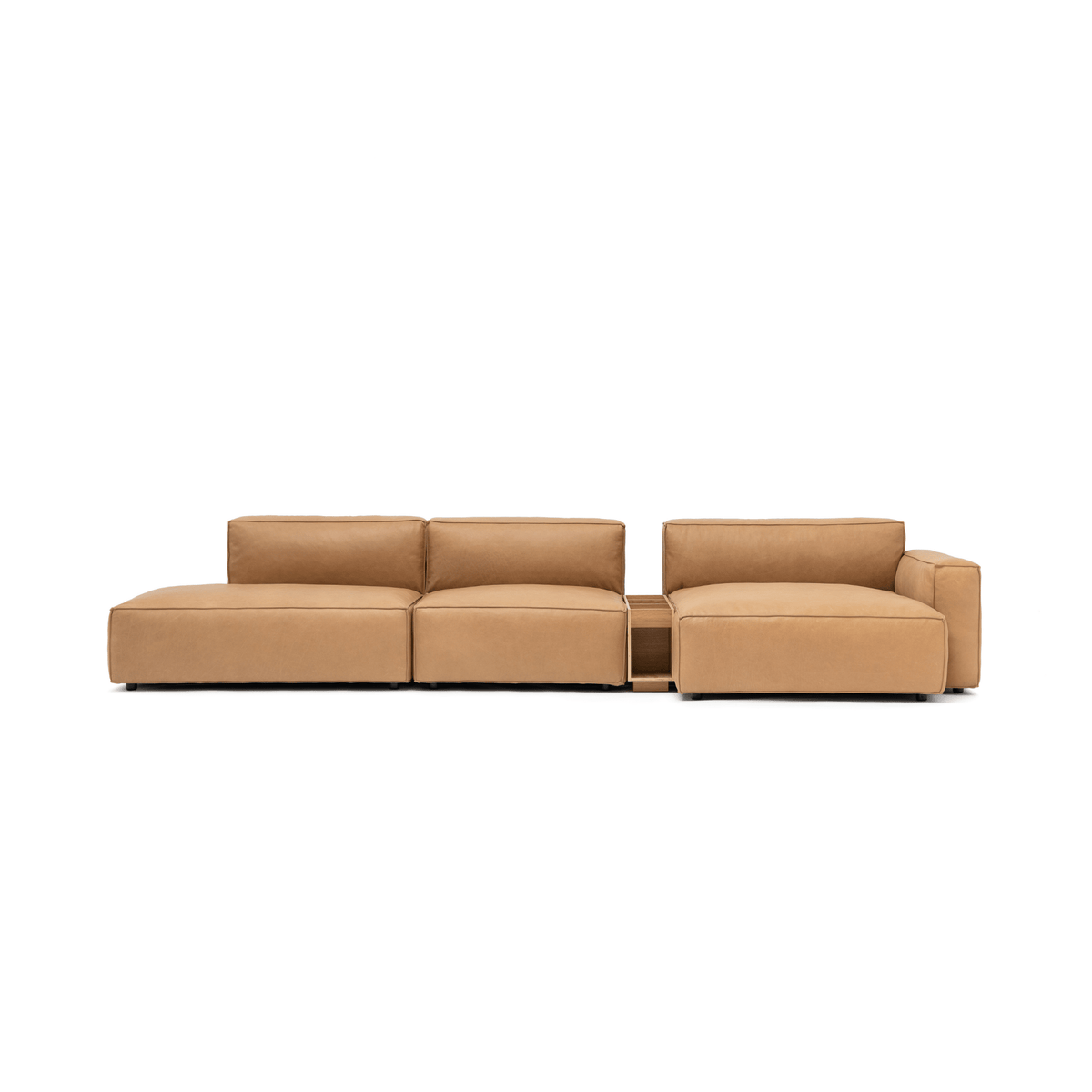 Baker Mega Lounge Sofa With Storage - Pecan Leather - Sectional Sofas Tolv Loom Collection Dubai