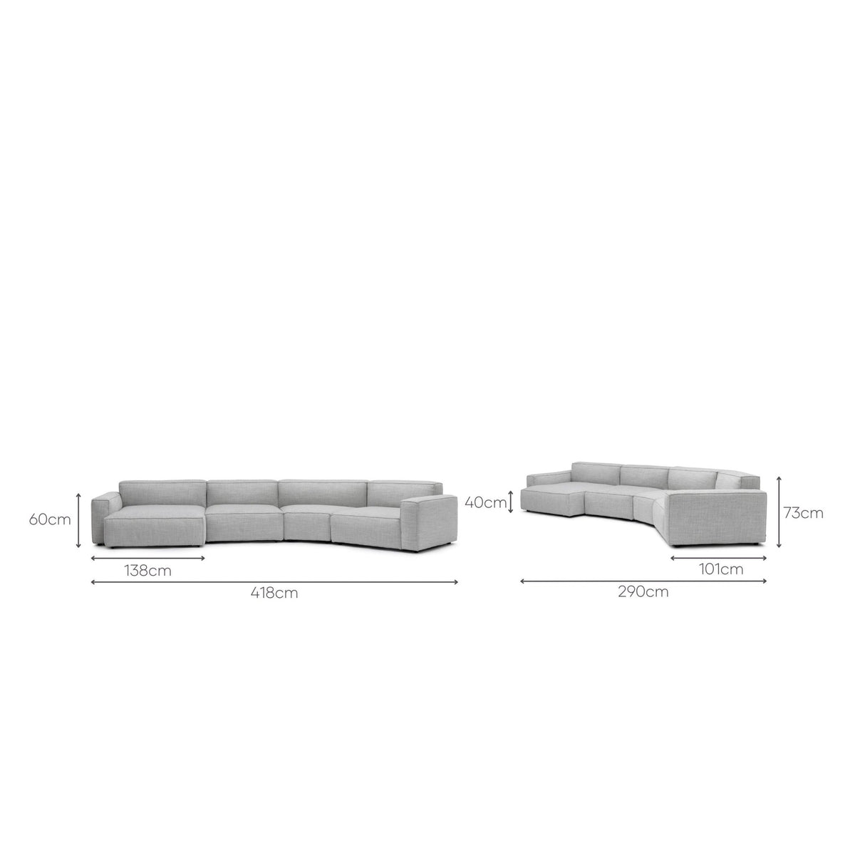 Baker Ml Curved - Diamond - Curved Sofas Tolv Loom Collection Dubai