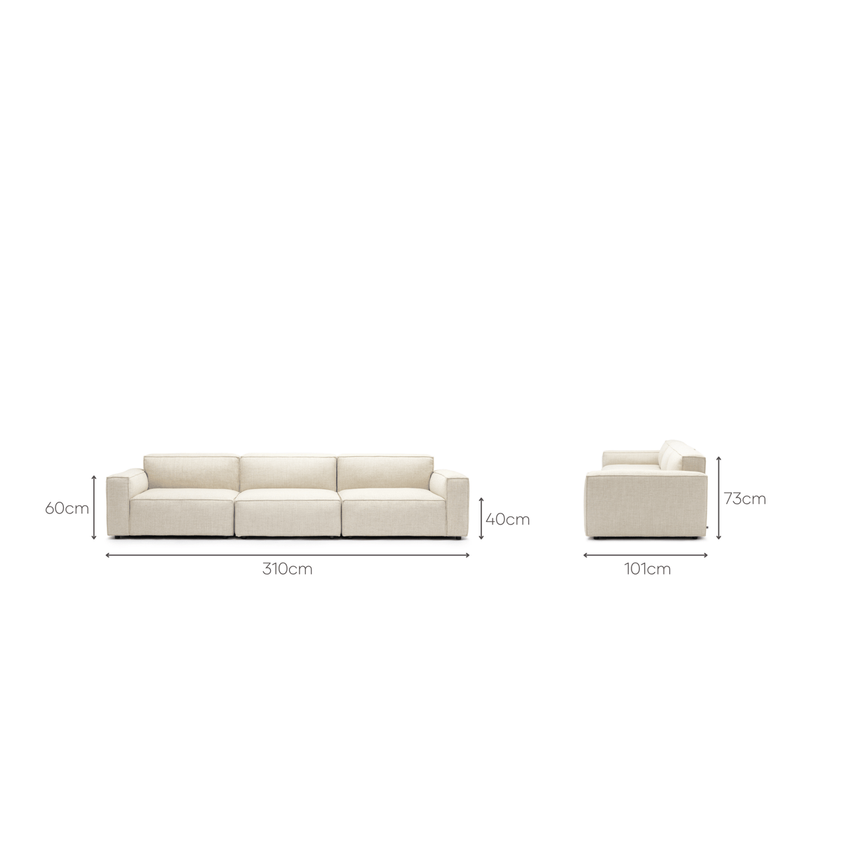 Baker Modular Sofa - Oatmeal - Modular Sofas Tolv Loom Collection Dubai