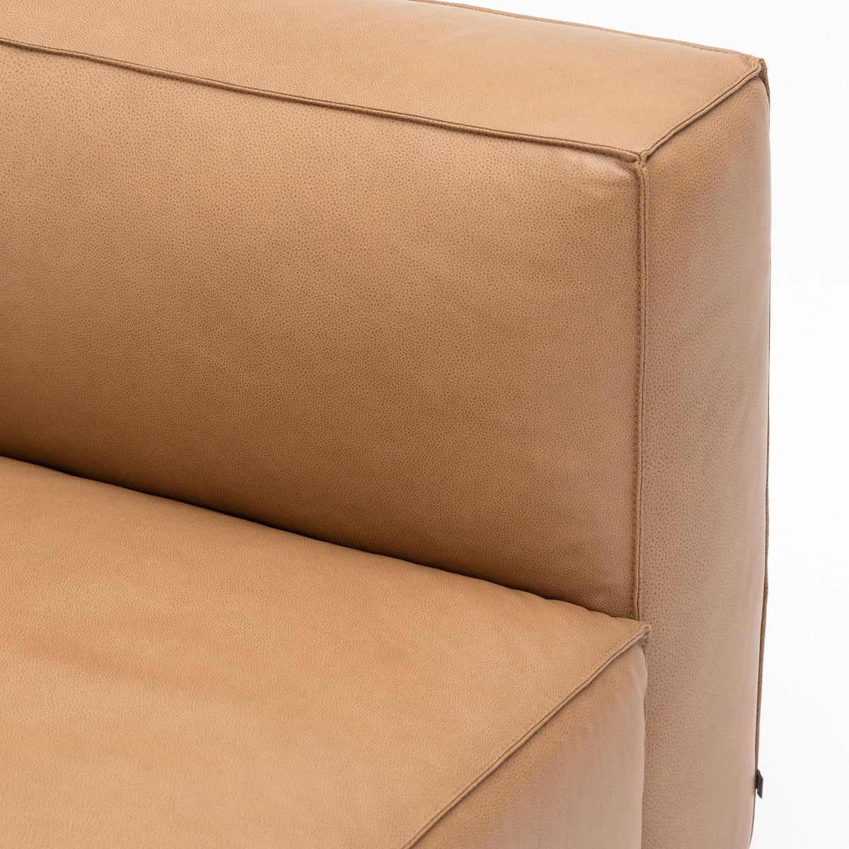 Baker Right Open End - Pecan Leather - Modular Sofas Tolv Loom Collection Dubai