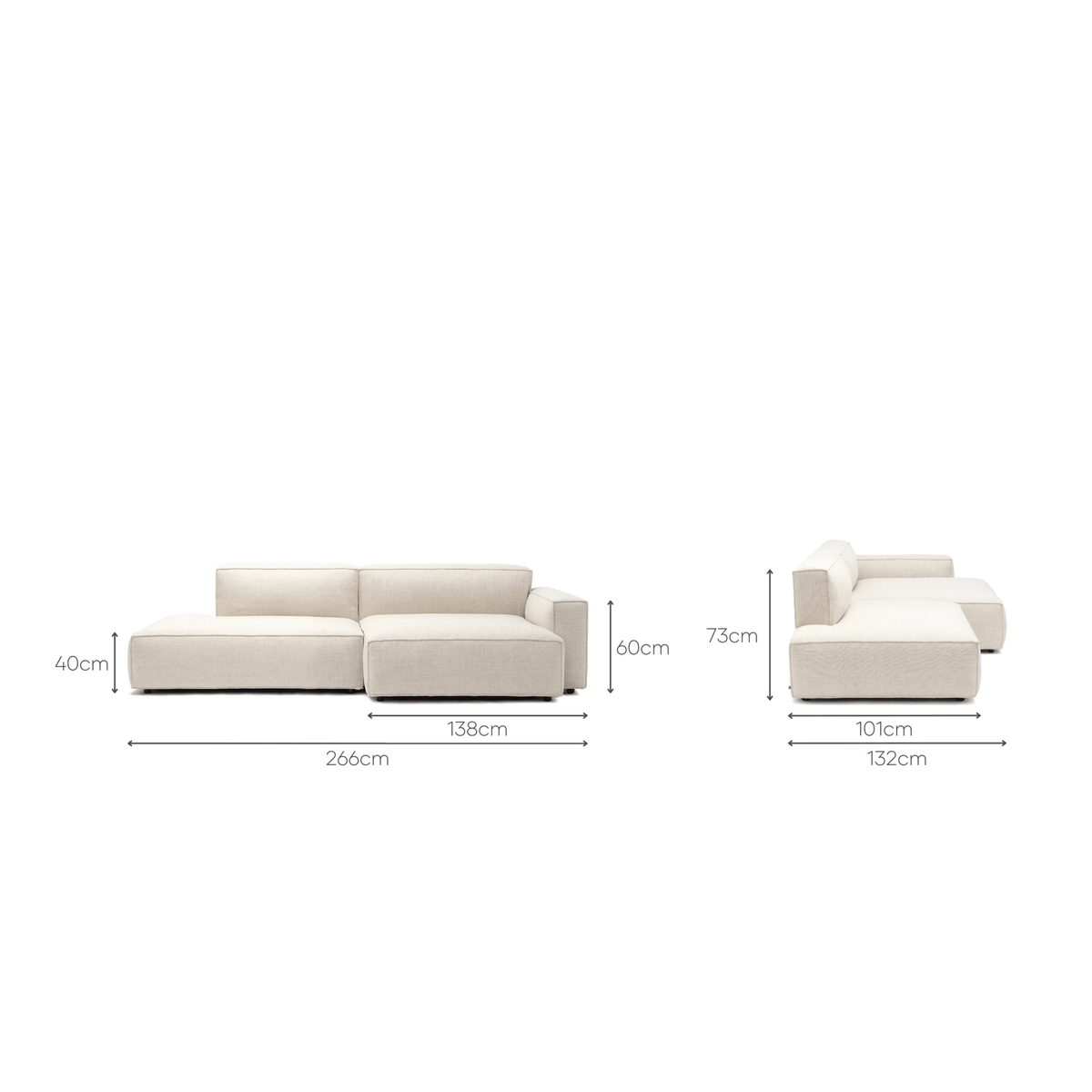 Baker Sectional - Oatmeal - Modular Sofas Tolv Loom Collection Dubai