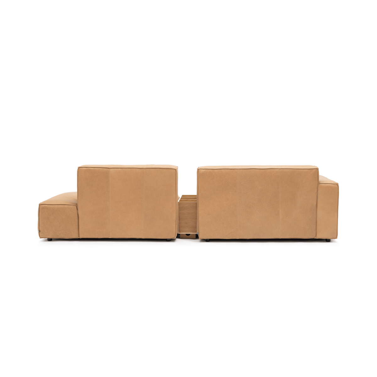 Baker Sectional With Storage - Pecan Leather - Sectional Sofas Tolv Loom Collection Dubai