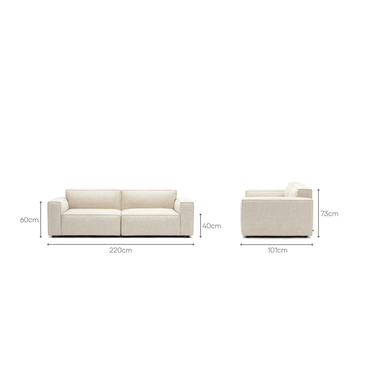 Baker Sofa - Oatmeal - Modular Sofas Tolv Loom Collection Dubai