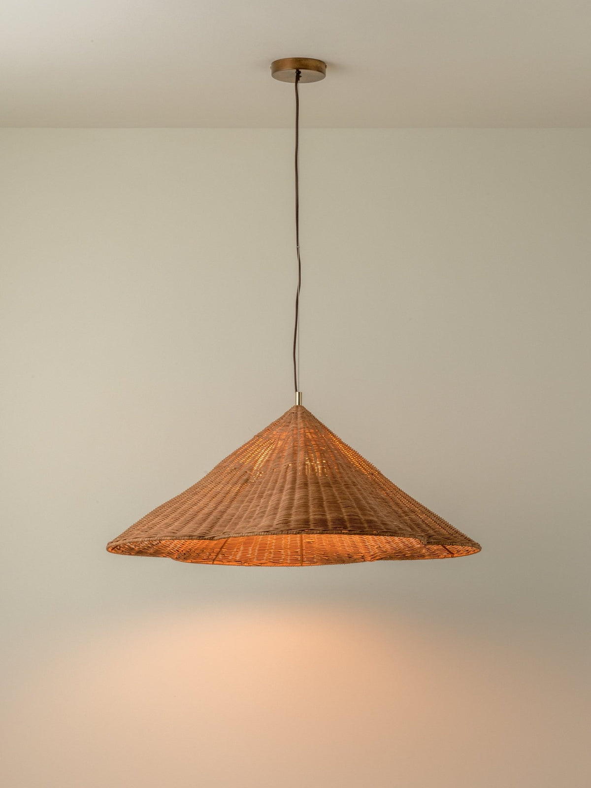 Bardi - 1 Light Oversized Scalloped Rattan Pendant