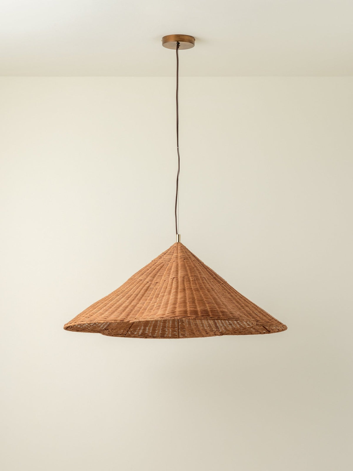 Bardi - 1 Light Oversized Scalloped Rattan Pendant