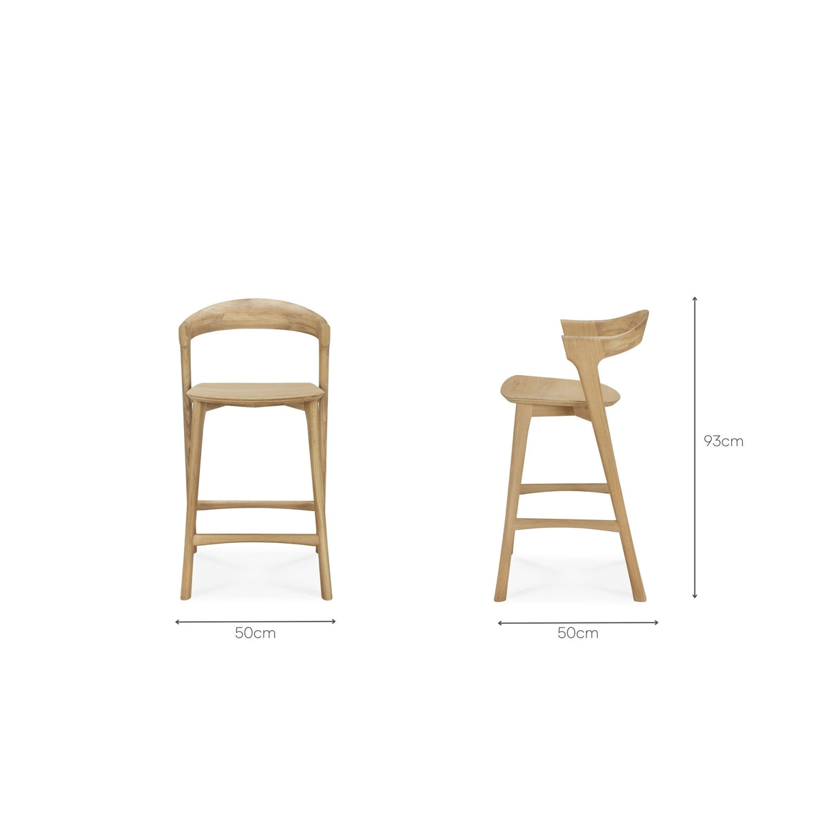 Bok Counter Stool - Oak - Bar & Counter Stools Ethnicraft Loom Collection Dubai