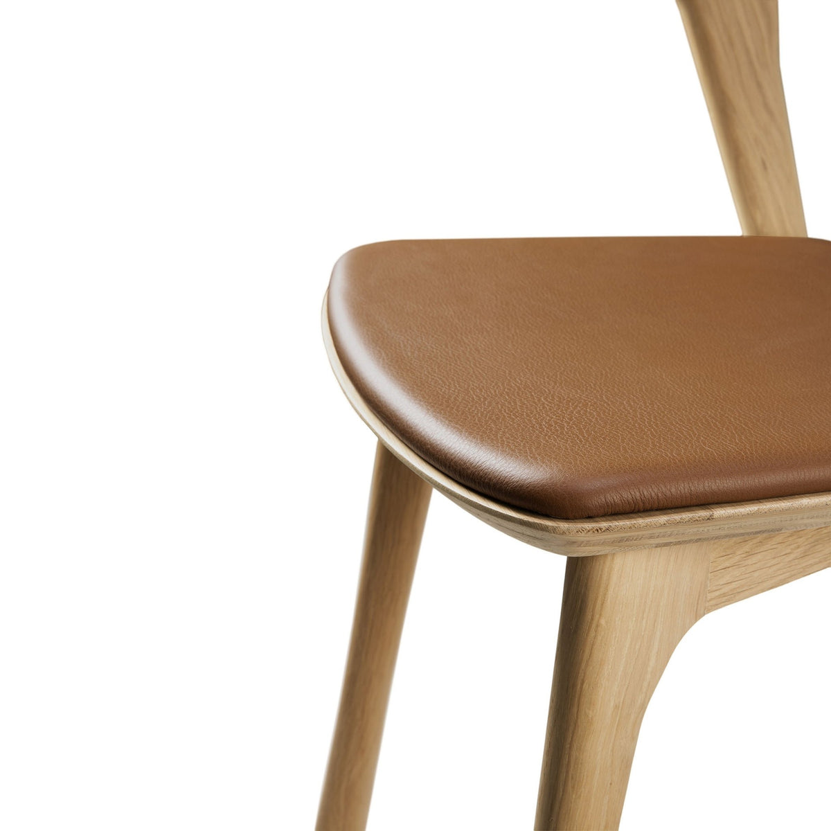 Bok Dining Chair - Varnished Oak - Cognac Leather