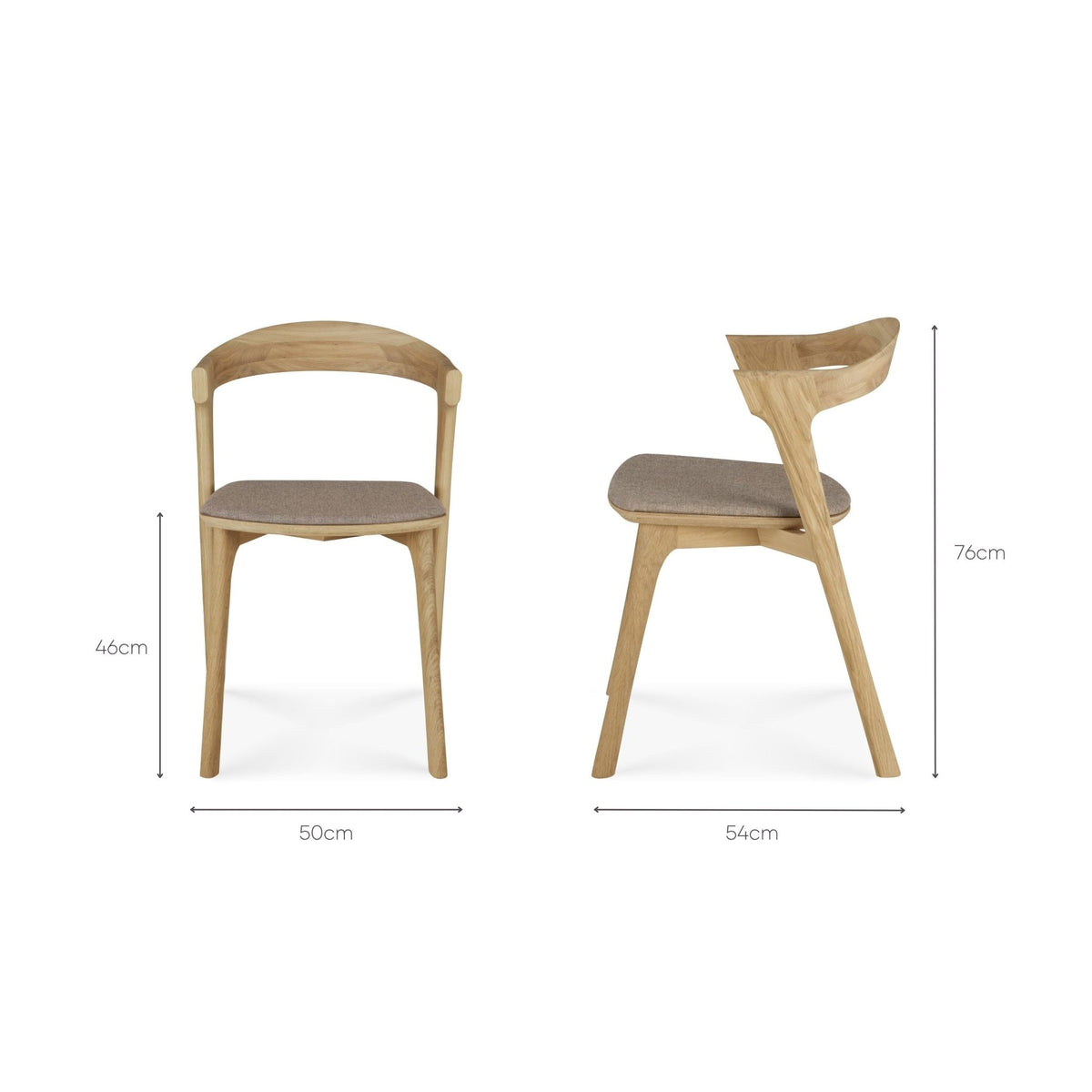 Bok Dining Chair - Warm Grey - Dining Chairs Ethnicraft Loom Collection Dubai