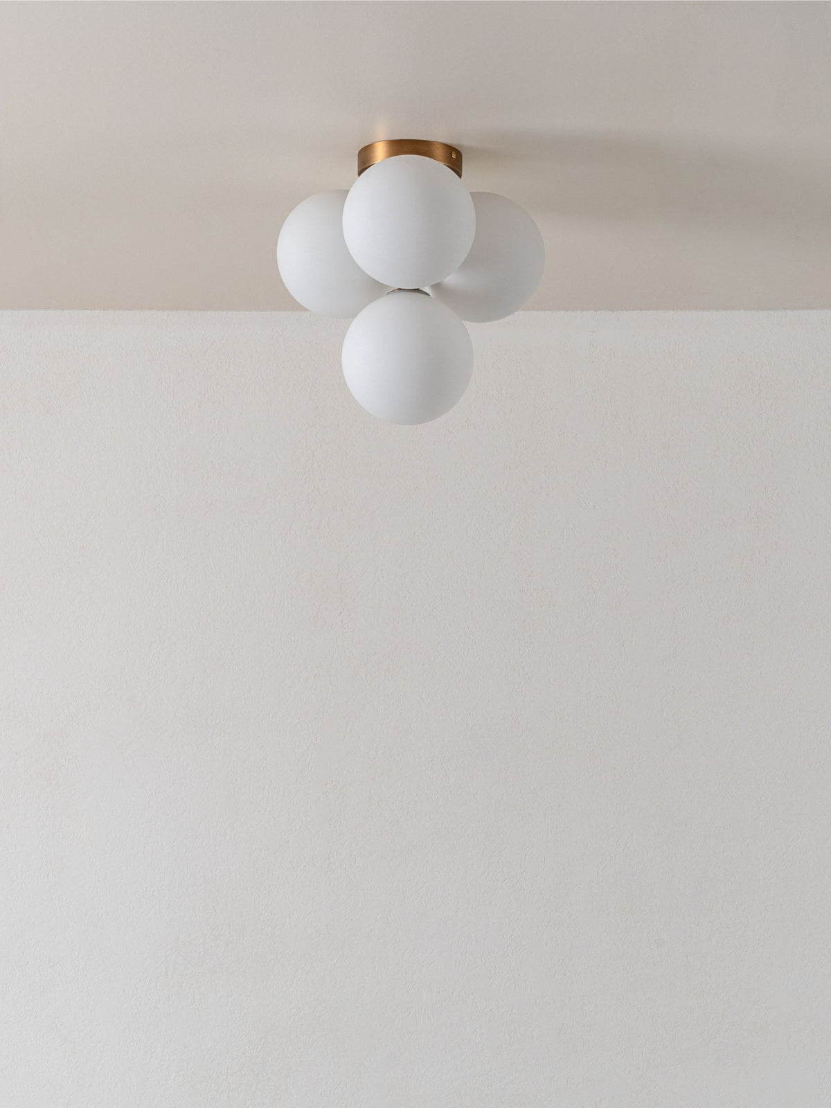 Boule - 4 Light Brass And Opal Flush Pendant Light