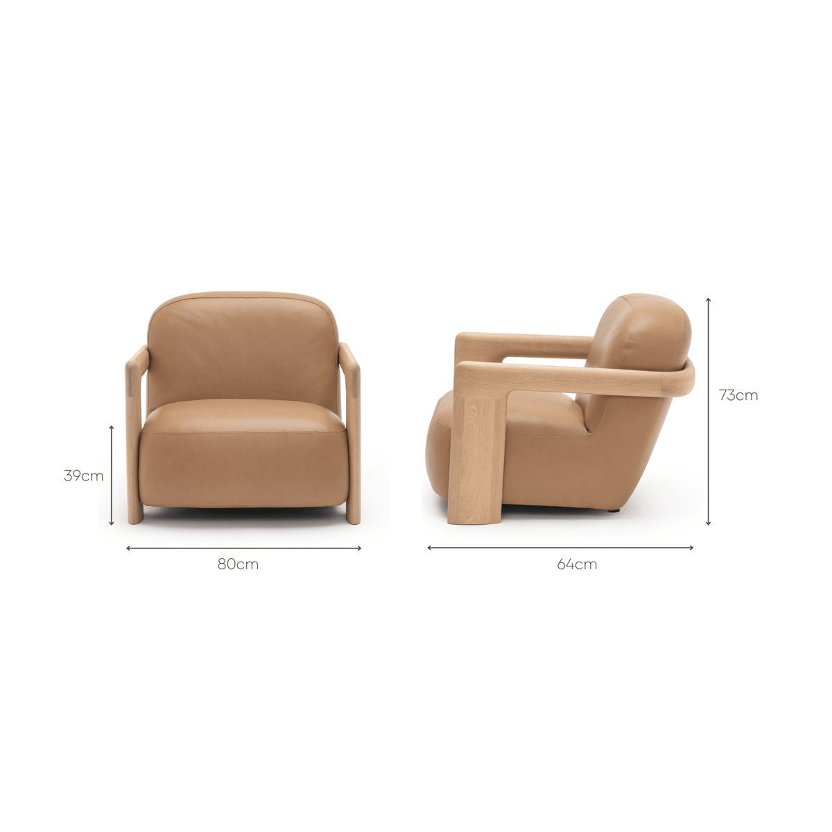 Brixton Lounge Chair - Blonde Oak & Alabama Pecan - Accent Chairs Tolv Loom Collection Dubai