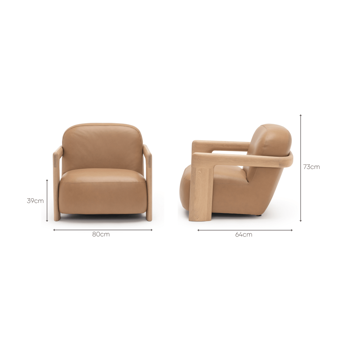Brixton Lounge Chair - Blonde Oak & Alabama Pecan - Accent Chairs Tolv Loom Collection Dubai