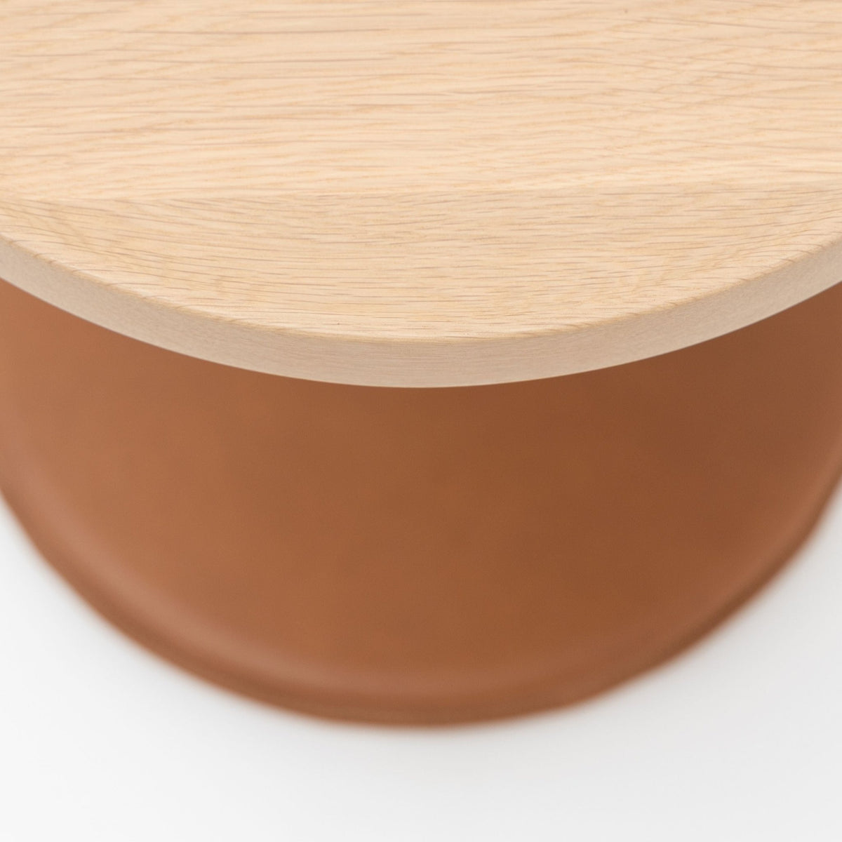 Bystander Side Table - Blonde Oak & Herritage Saddle - Side Tables Natadora Loom Collection Dubai