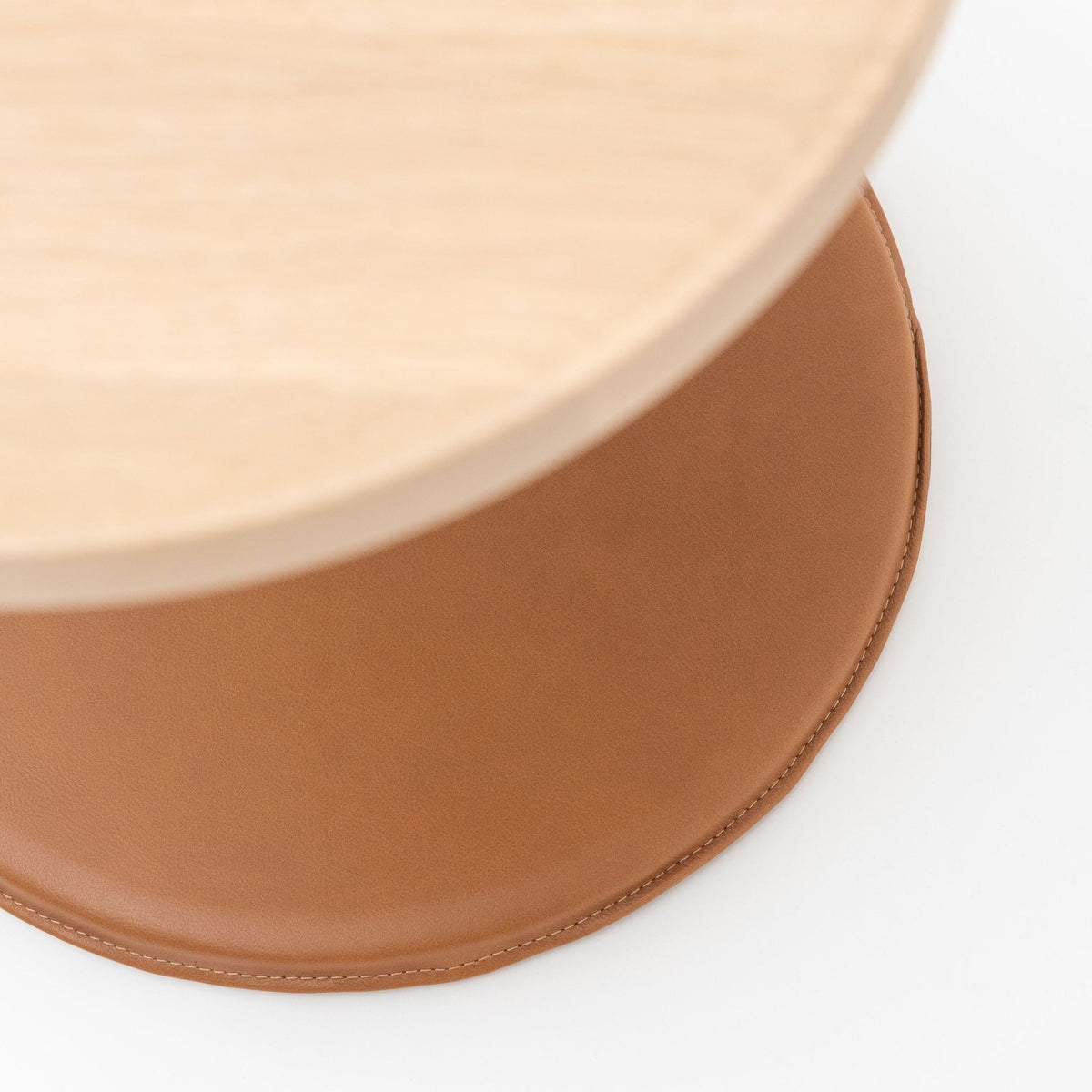 Bystander Side Table - Blonde Oak & Herritage Saddle - Side Tables Natadora Loom Collection Dubai