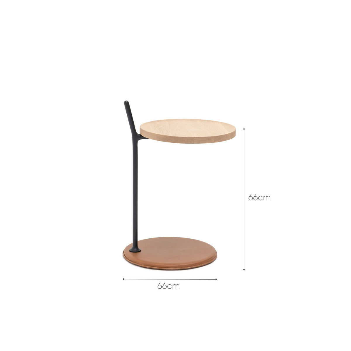 Bystander Side Table - Blonde Oak & Herritage Saddle - Side Tables Natadora Loom Collection Dubai