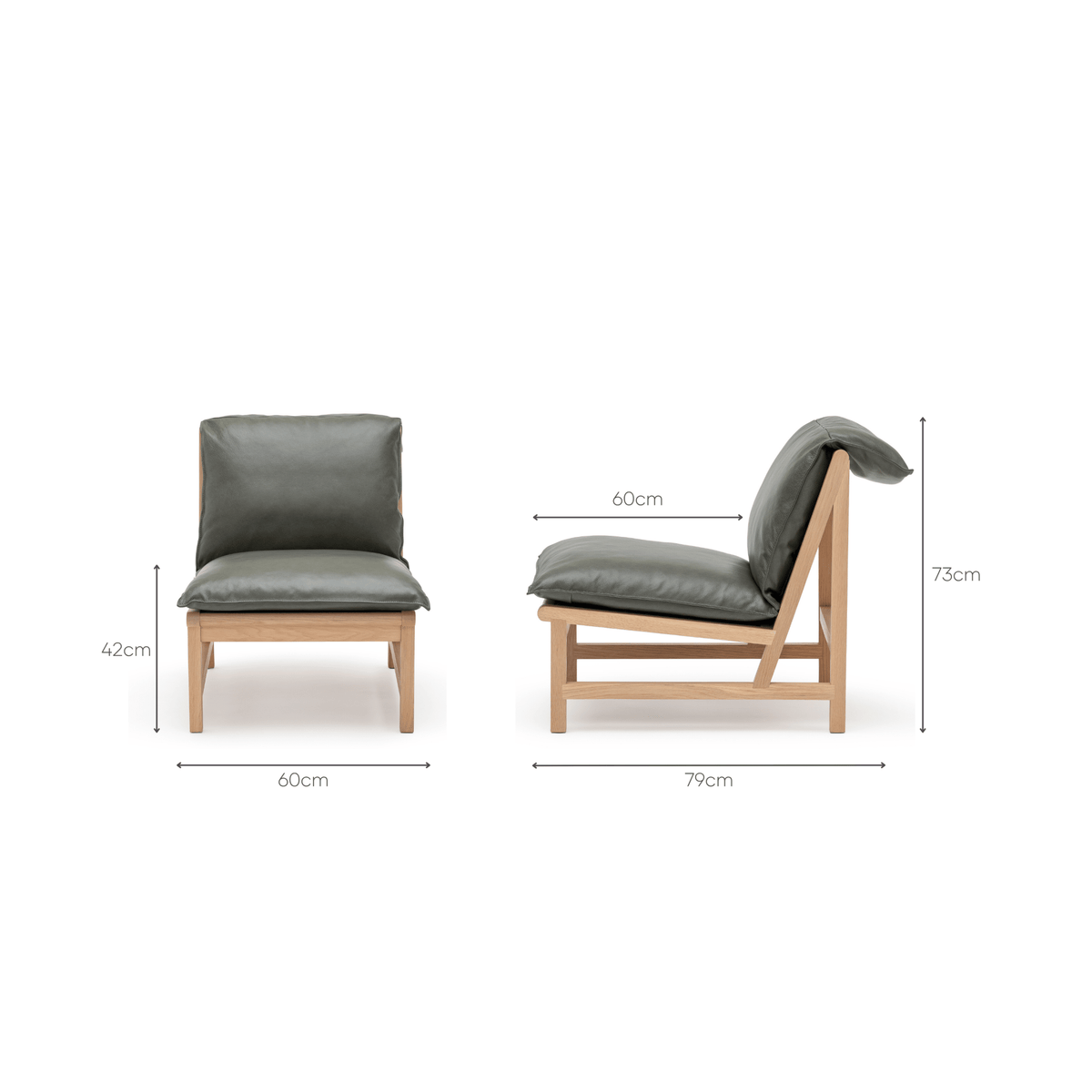 Cantaloupe Chair - Blonde Oak & Alabama Kale - Accent Chairs Tolv Loom Collection Dubai