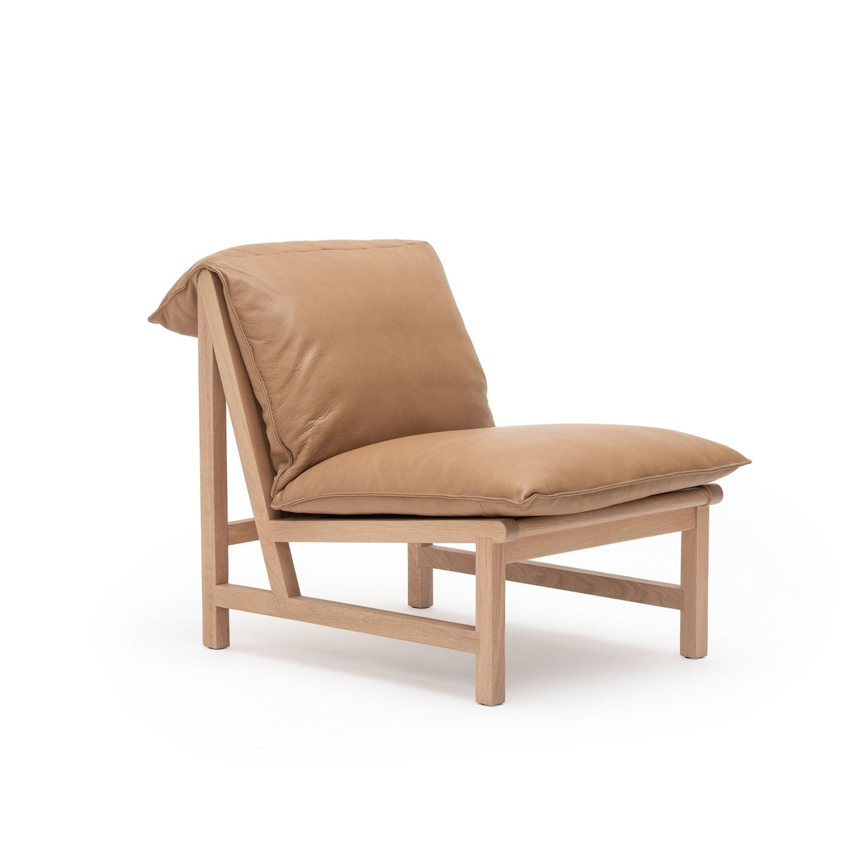 Cantaloupe Chair - Blonde Oak & Pecan Leather - Tolv Loom Collection Dubai