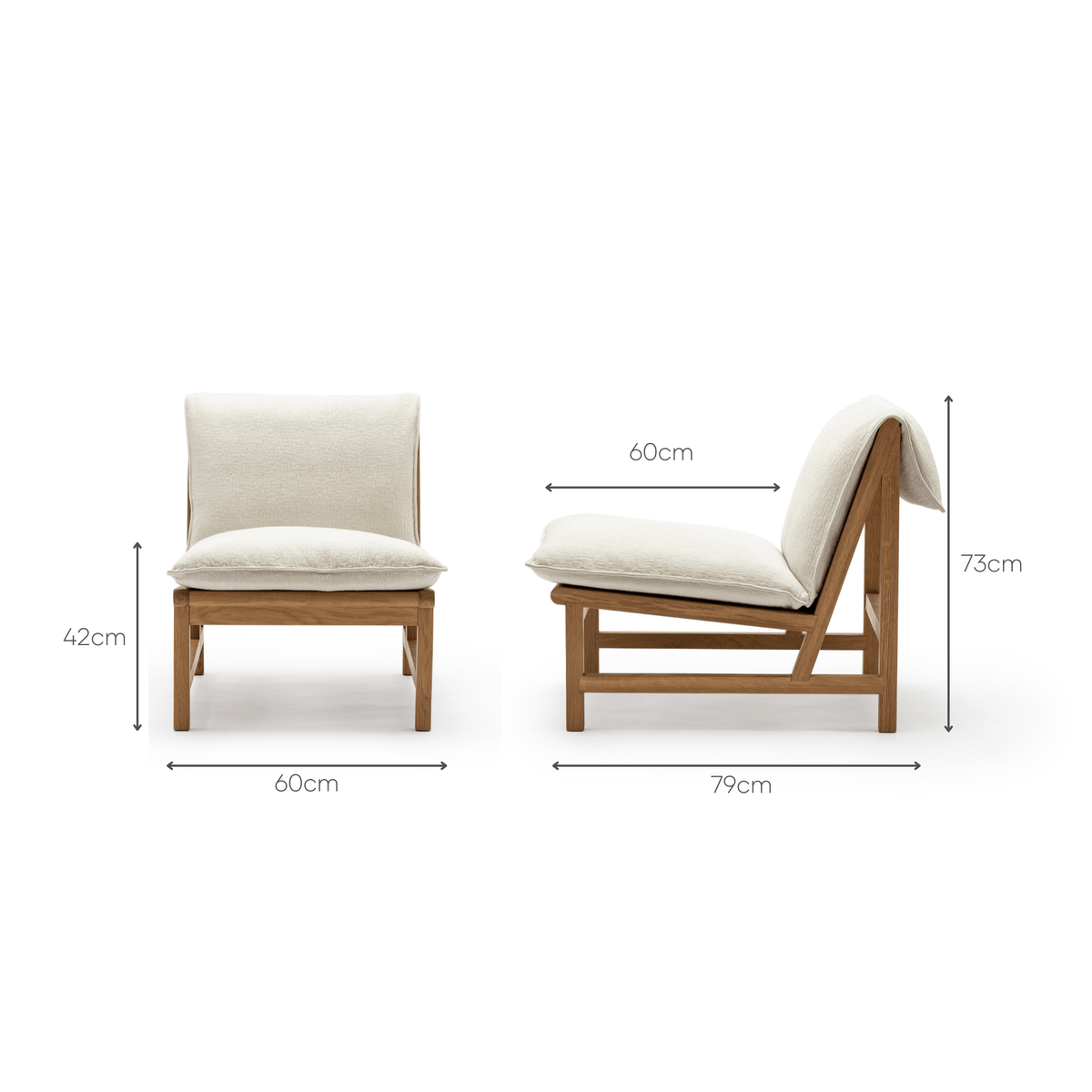 Cantaloupe Chair - Light Oak & Macadamia