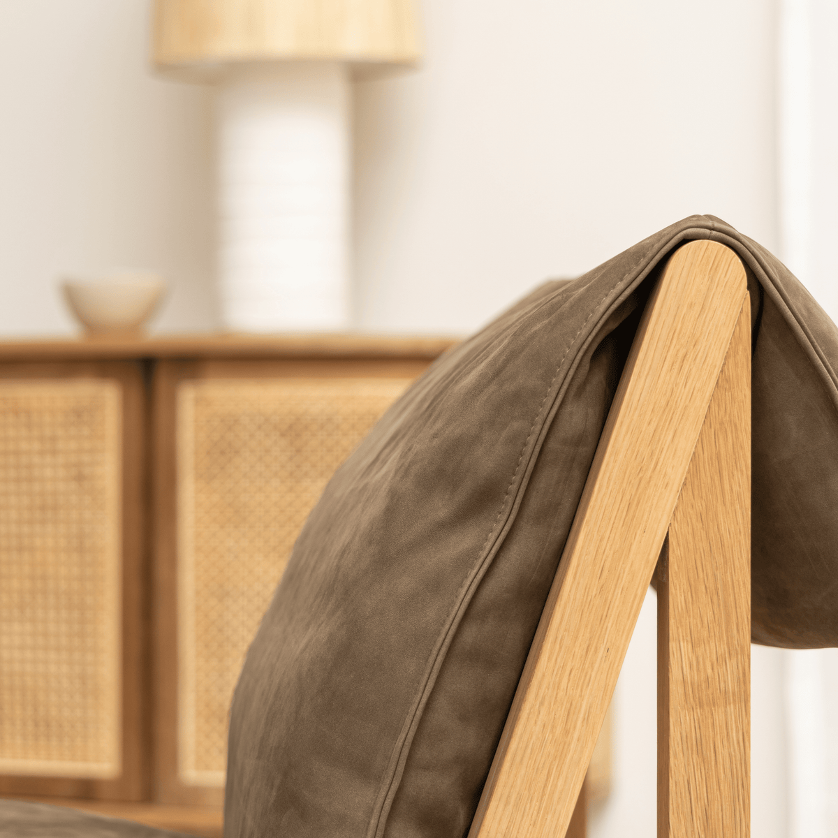 Cantaloupe Chair - Light Oak & Seduce Moss