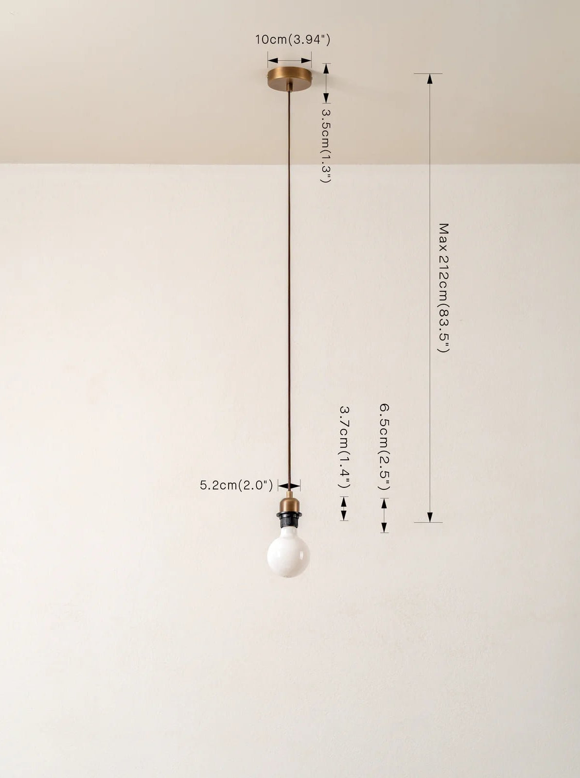 Capel - Aged Brass Drop Cap Lampholder Kit - Ceiling Lights Lights&Lamps Loom Collection Dubai