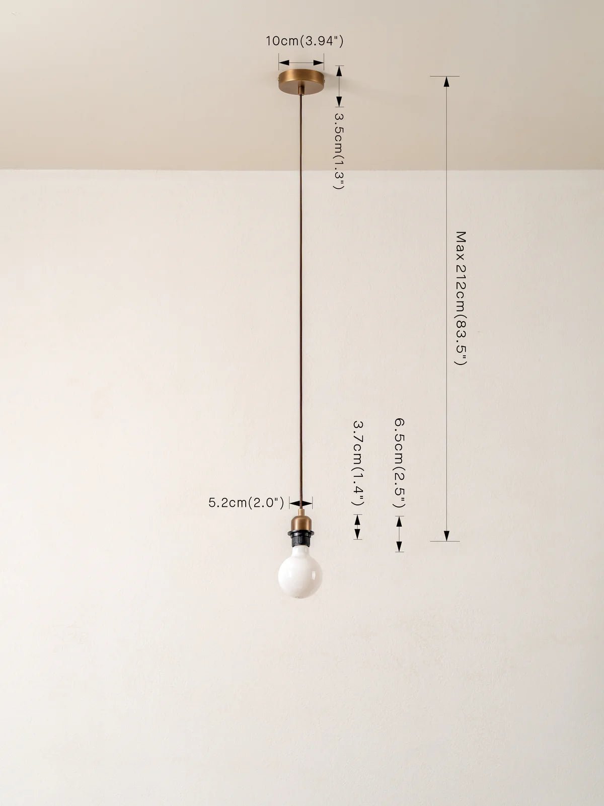 Capel - Aged Brass Drop Cap Lampholder Kit - Ceiling Lights Lights&Lamps Loom Collection Dubai
