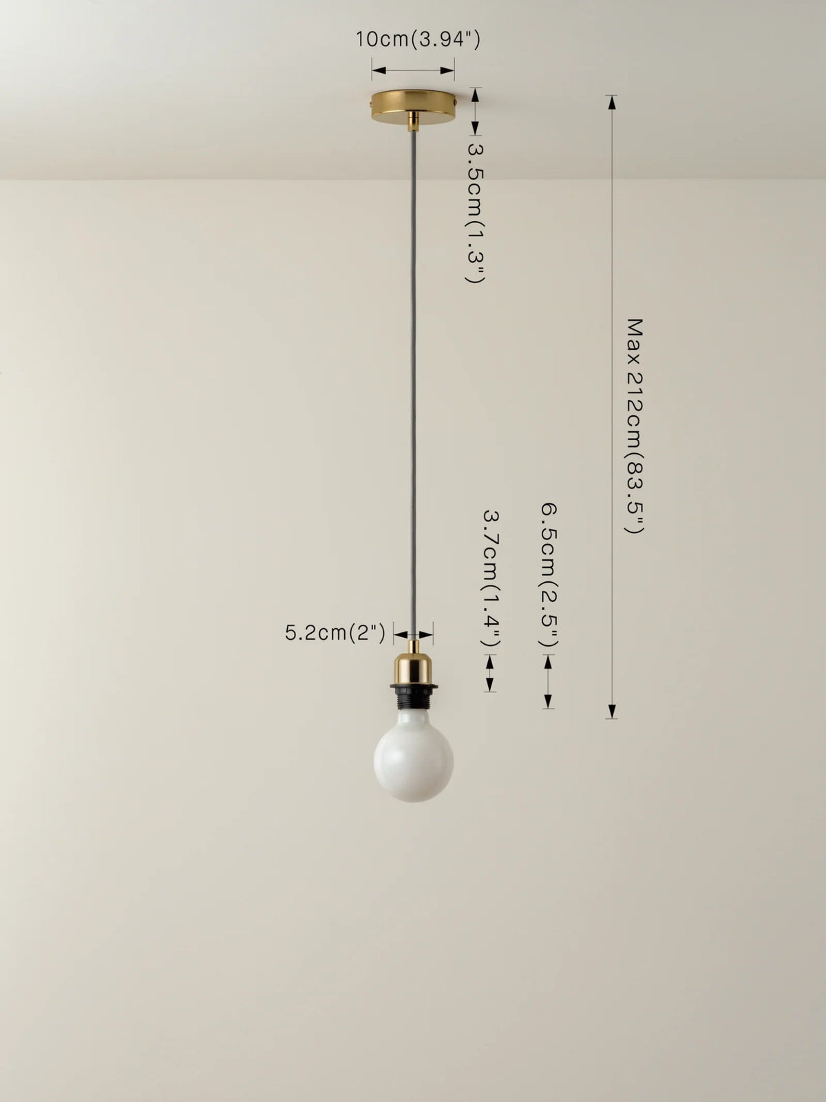 Capel - Brass Drop Cap Lampholder Kit