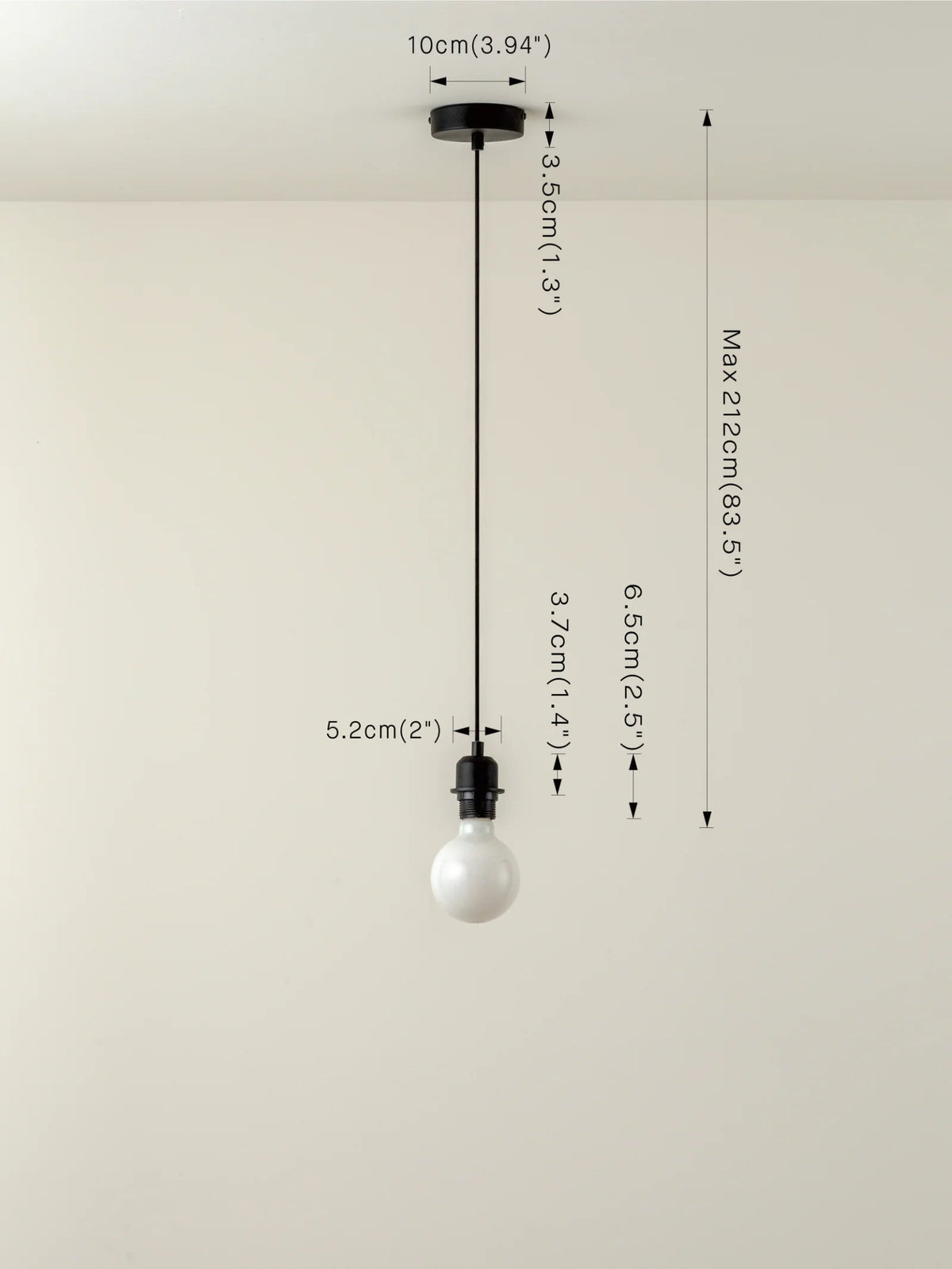 Capel - Matt Black Drop Cap Lampholder Kit