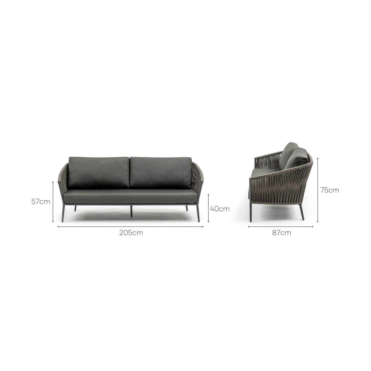 Cascade 205 Sofa - Shadow