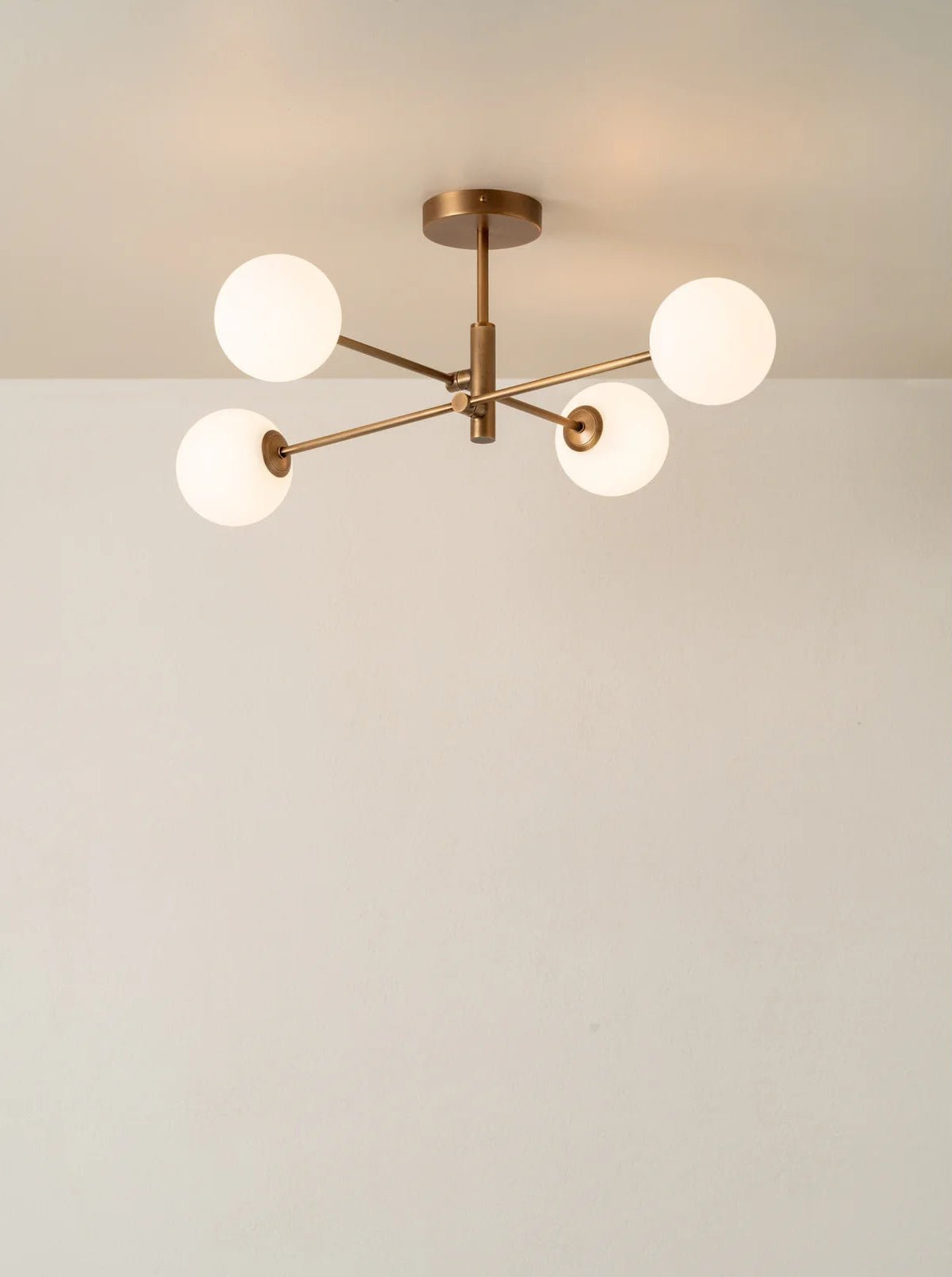Chelso - 4 Light Aged Brass And Opal Flush - Ceiling Lights Lights&Lamps Loom Collection Dubai