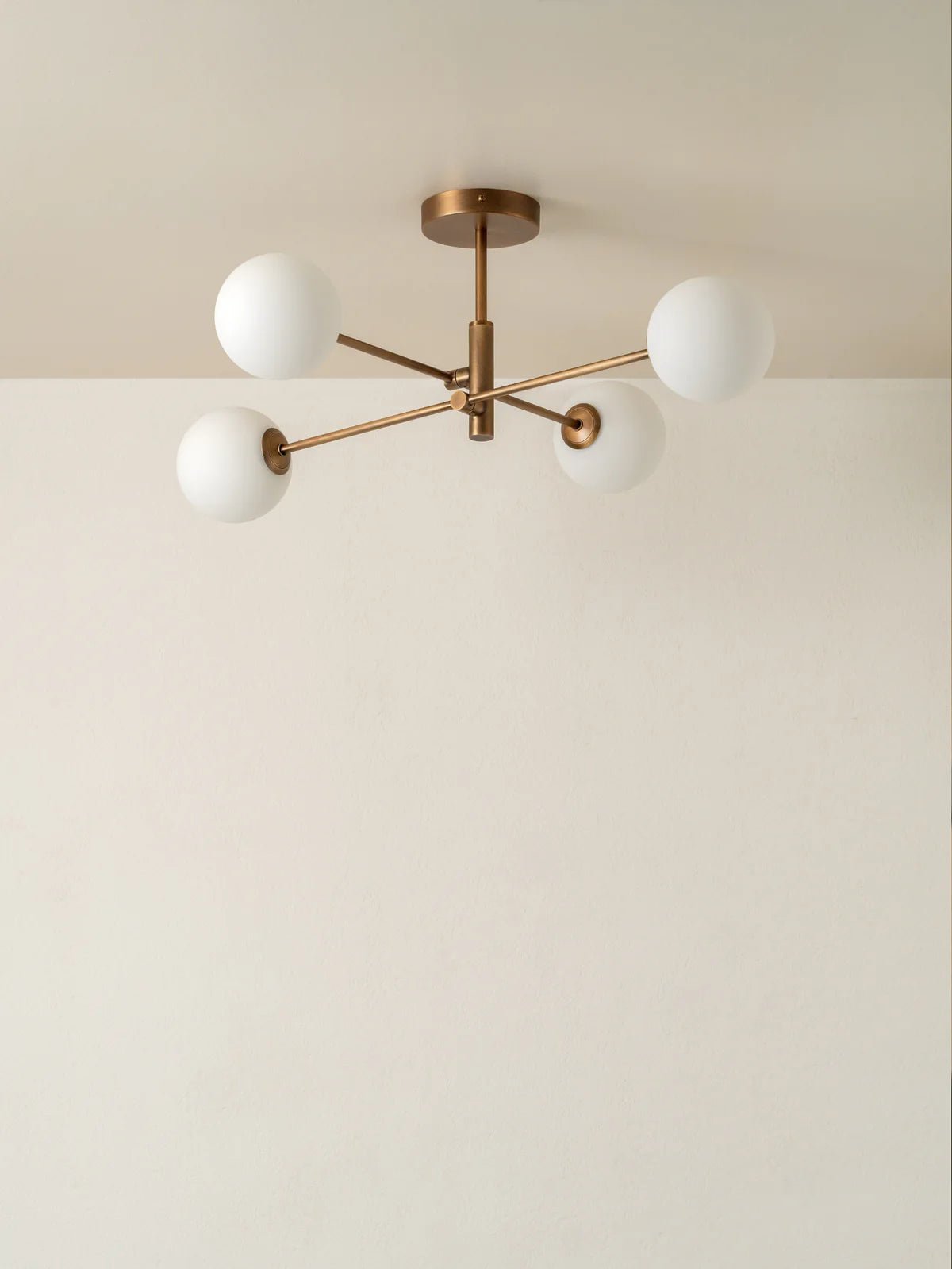 Chelso - 4 Light Aged Brass And Opal Flush - Ceiling Lights Lights&Lamps Loom Collection Dubai