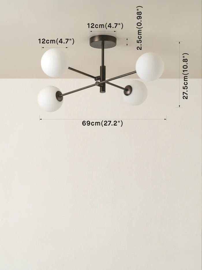 Chelso - 4 Light Bronze And Opal Flush - Ceiling Lights Lights&Lamps Loom Collection Dubai