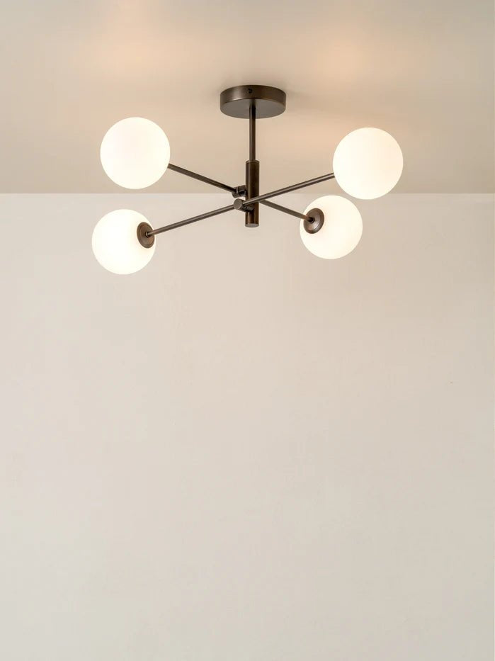 Chelso - 4 Light Bronze And Opal Flush - Ceiling Lights Lights&Lamps Loom Collection Dubai