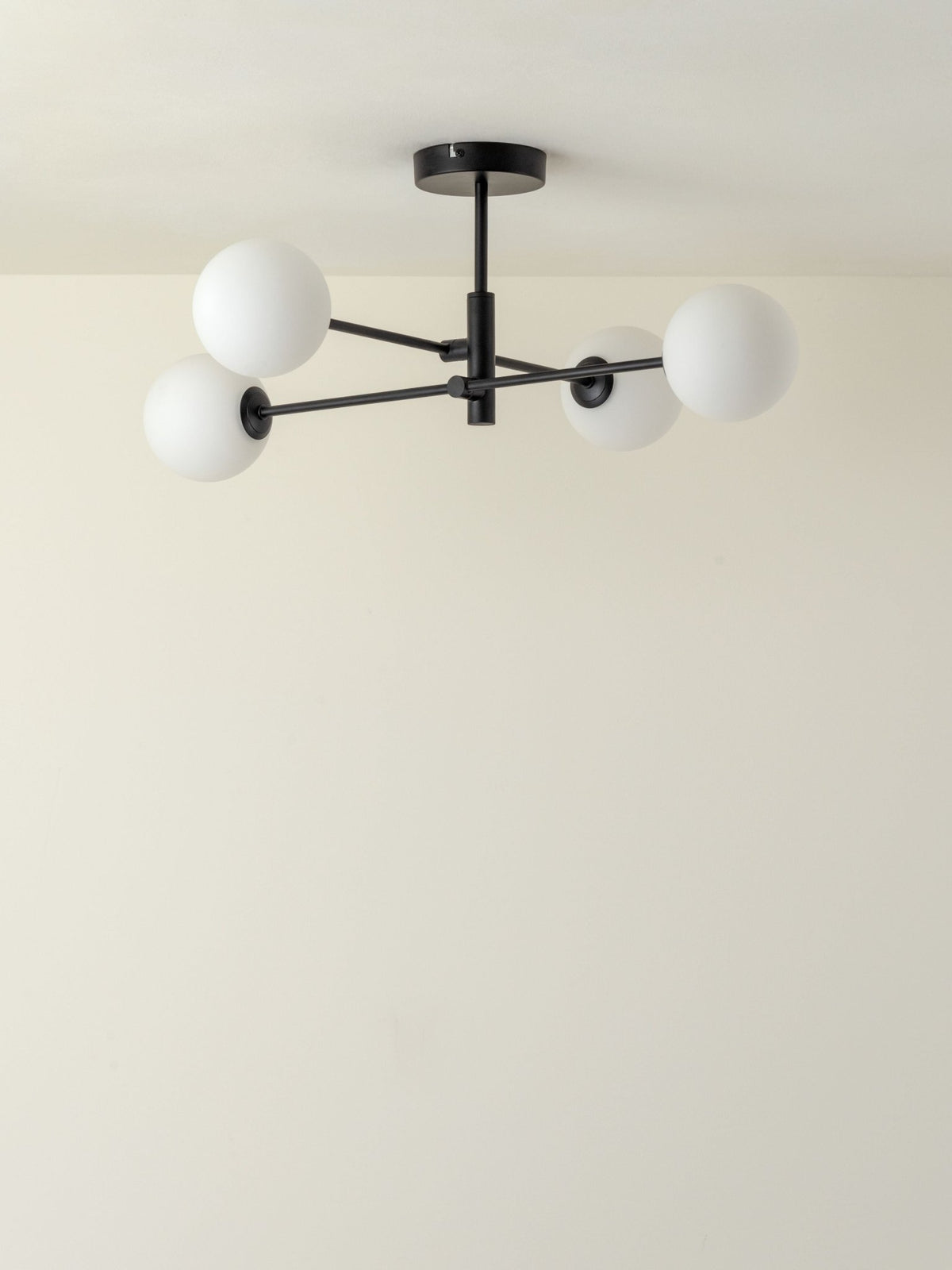 Chelso - 4 Light Matt Black And Opal Flush