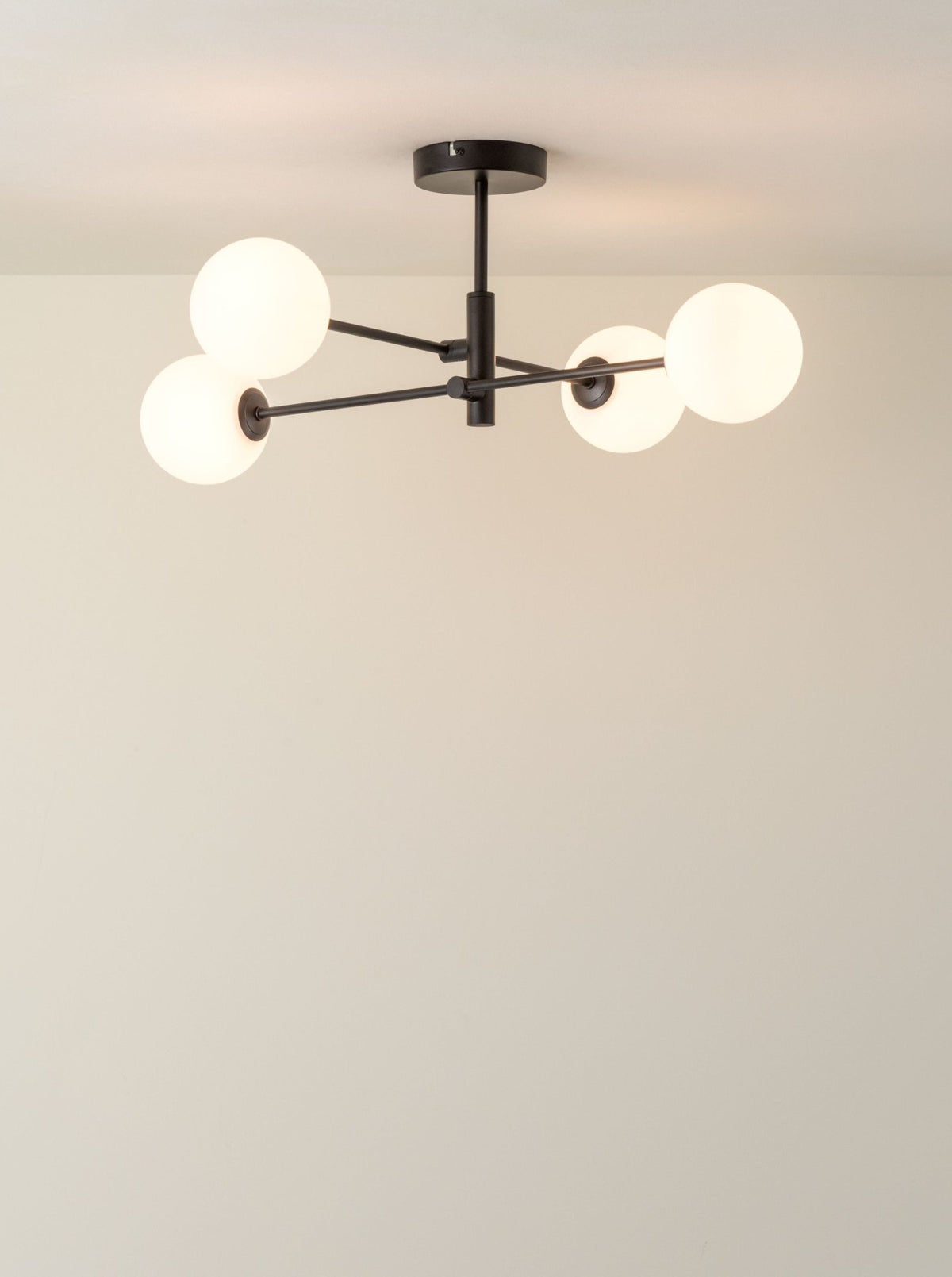 Chelso - 4 Light Matt Black And Opal Flush