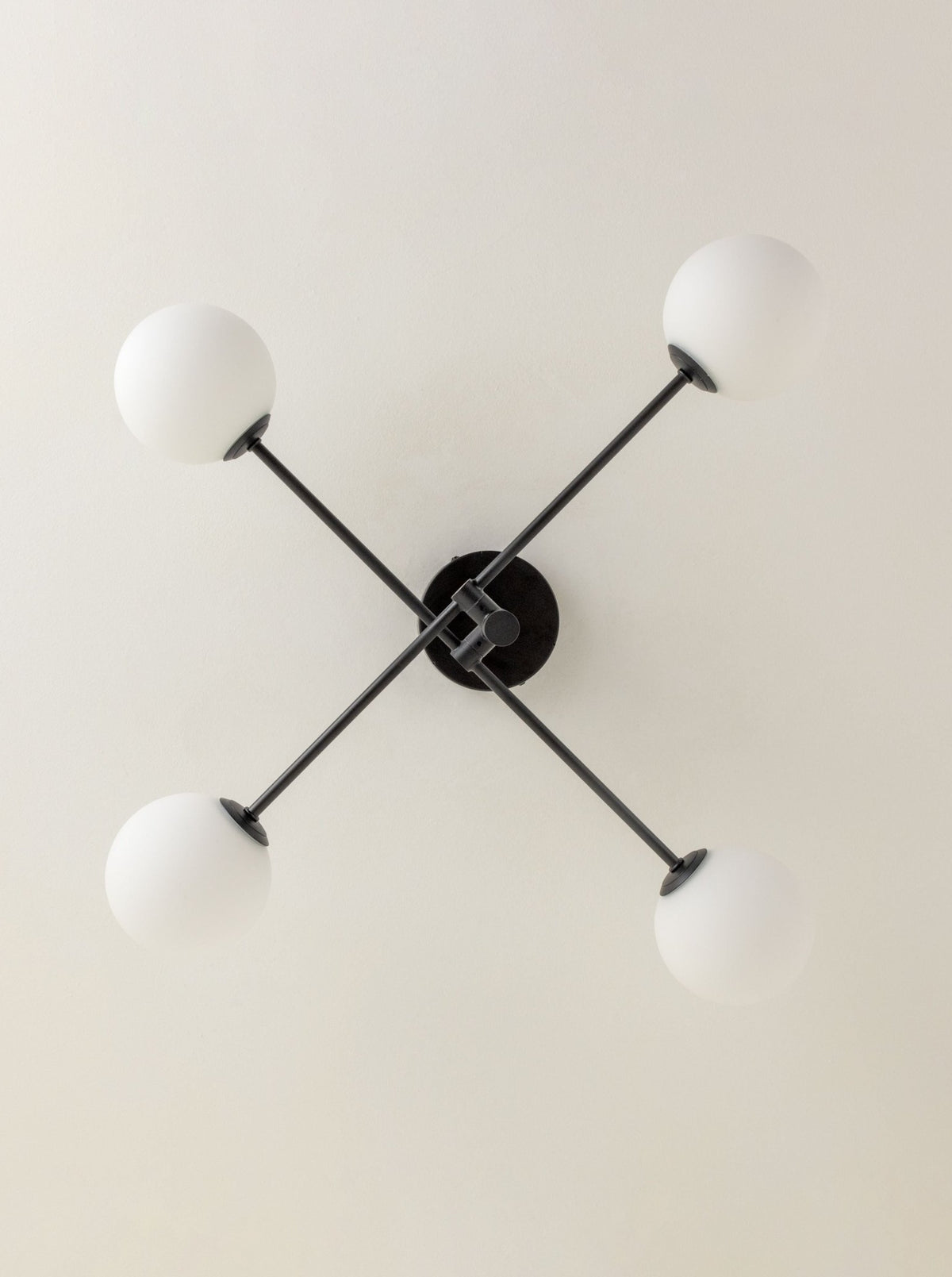 Chelso - 4 Light Matt Black And Opal Flush