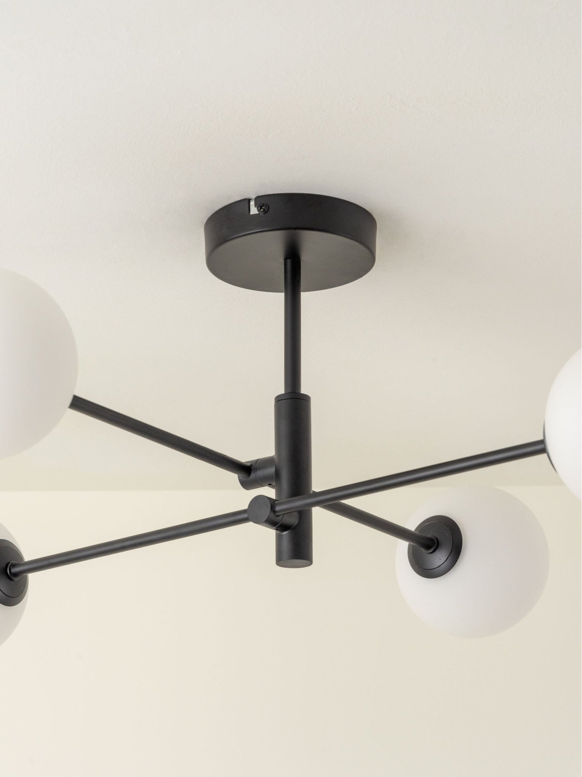 Chelso - 4 Light Matt Black And Opal Flush