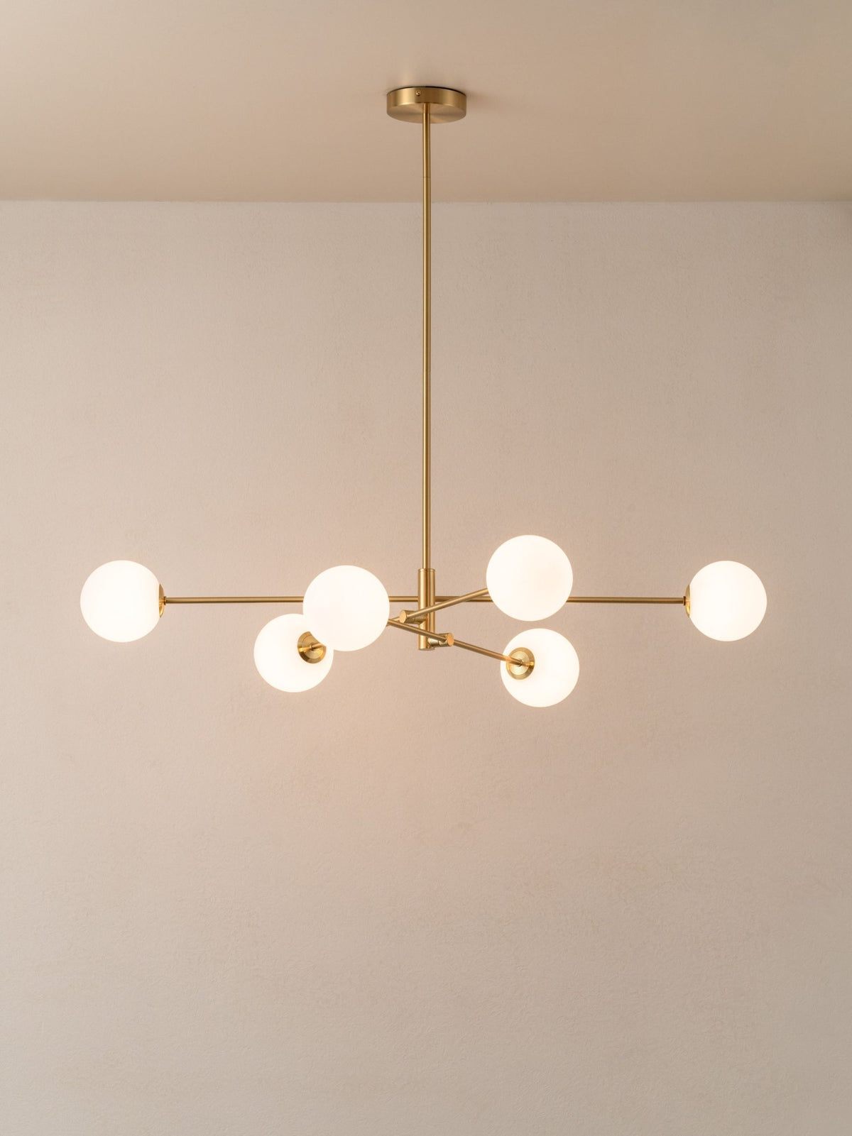 Chelso - 6 Light Brass And Opal Pendant