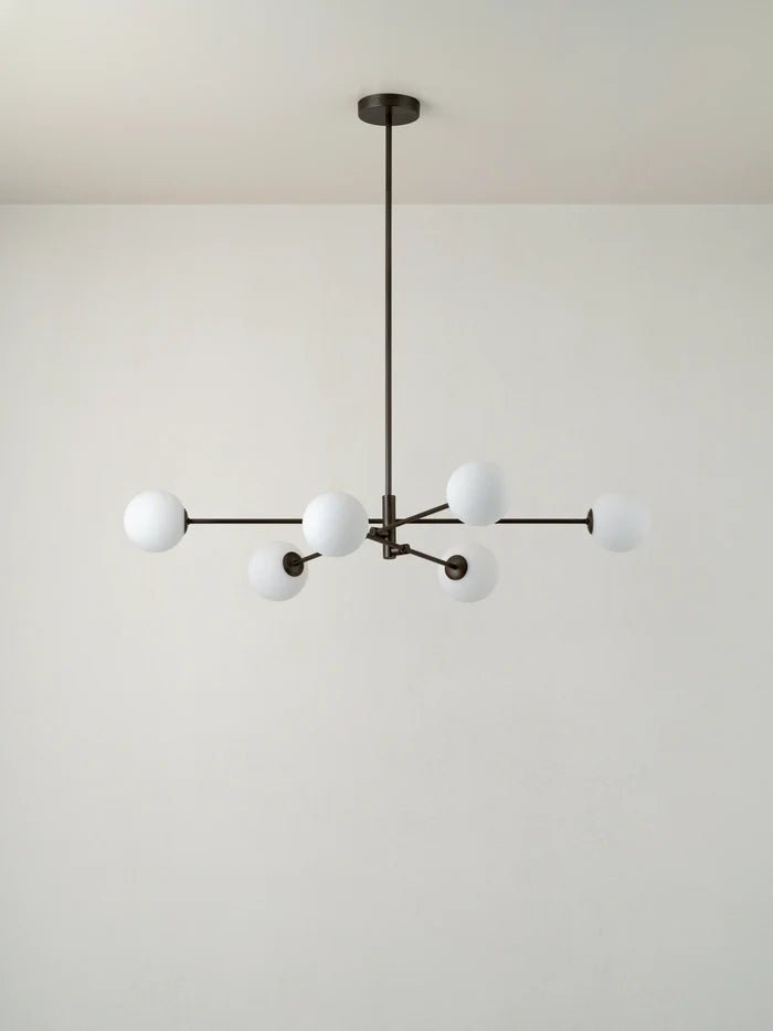Chelso - 6 Light Bronze And Opal Pendant - Ceiling Lights Lights&Lamps Loom Collection Dubai