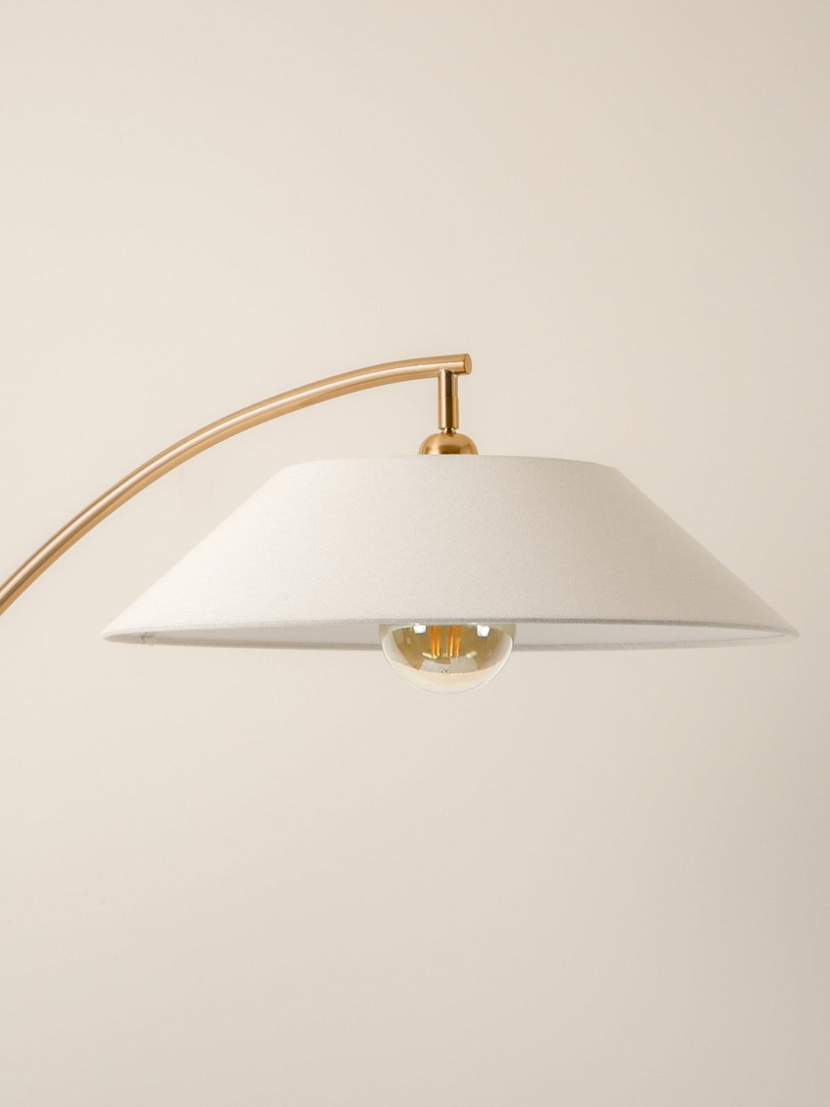 Circo - 1 Light Arc Brass And Natural Linen Floor Lamp