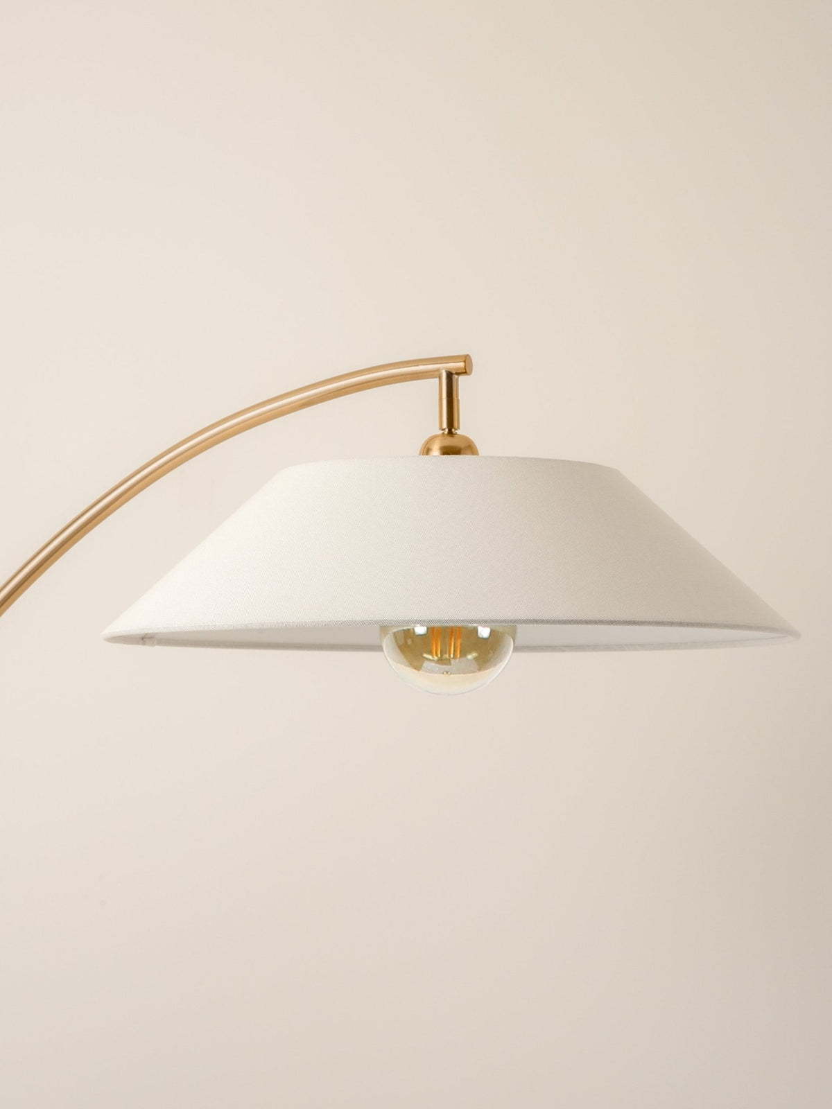Circo - 1 Light Arc Brass And Natural Linen Floor Lamp