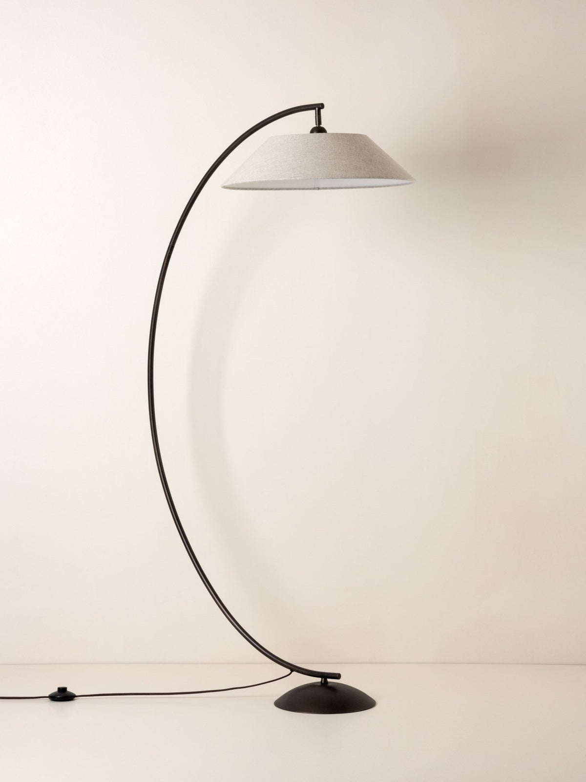 Circo - Arc Bronze & Linen Floor Lamp