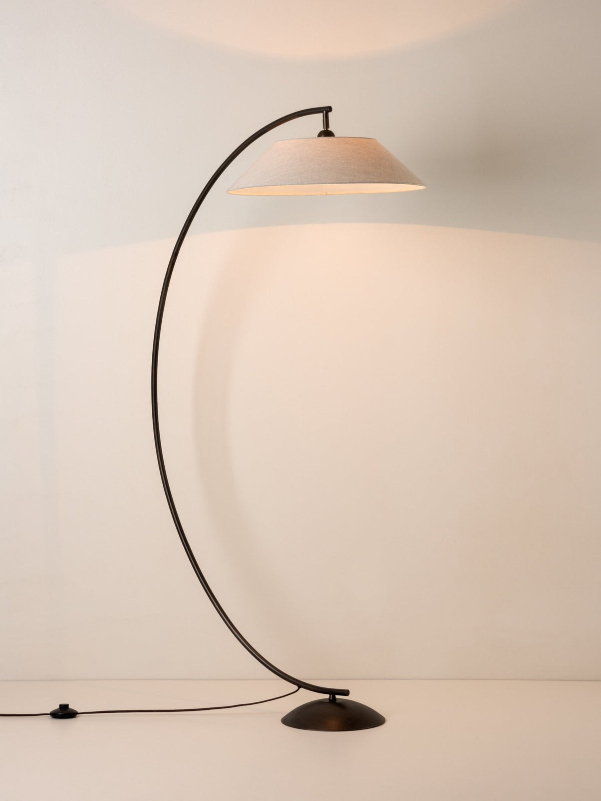 Circo - Arc Bronze & Linen Floor Lamp