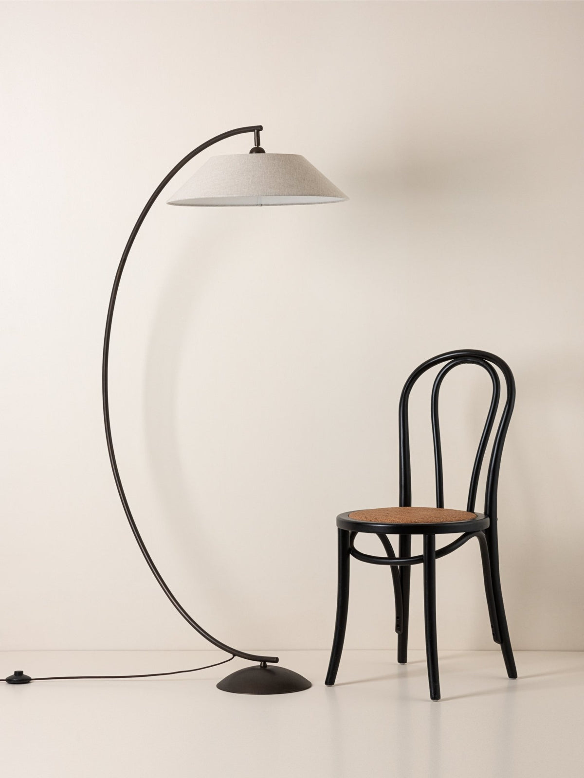 Circo - Arc Bronze & Linen Floor Lamp