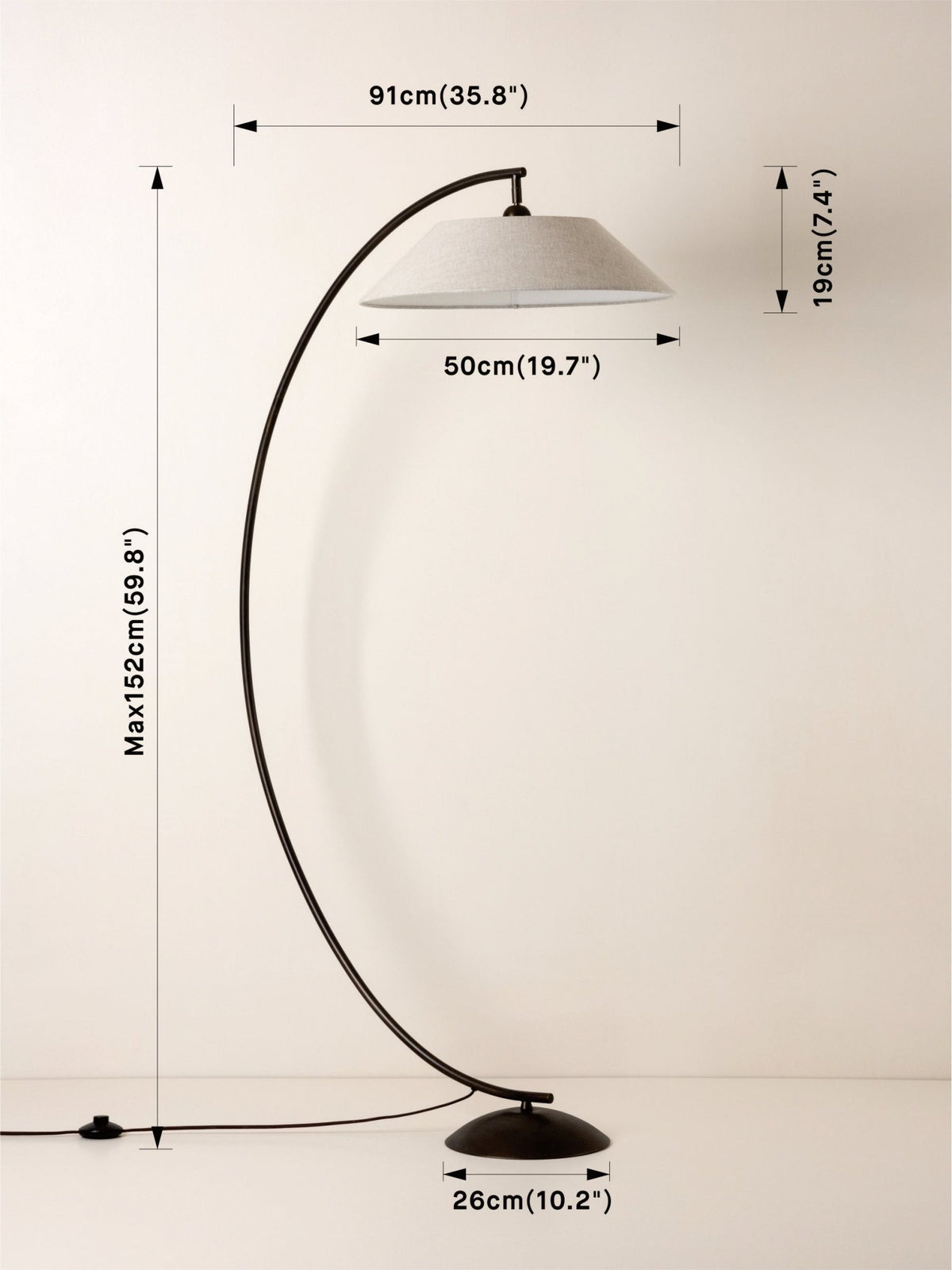 Circo - Arc Bronze & Linen Floor Lamp