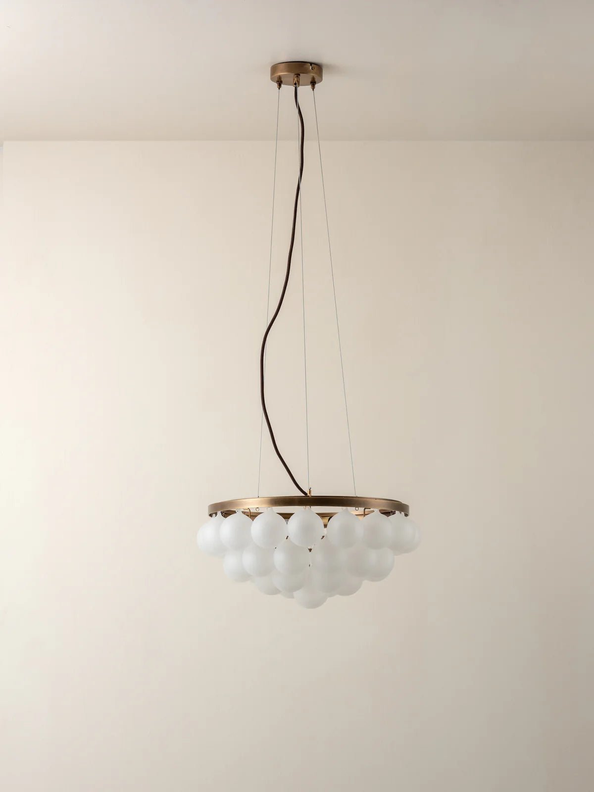 Cloudia - 3 Light Small White Frosted Brass Chandelier