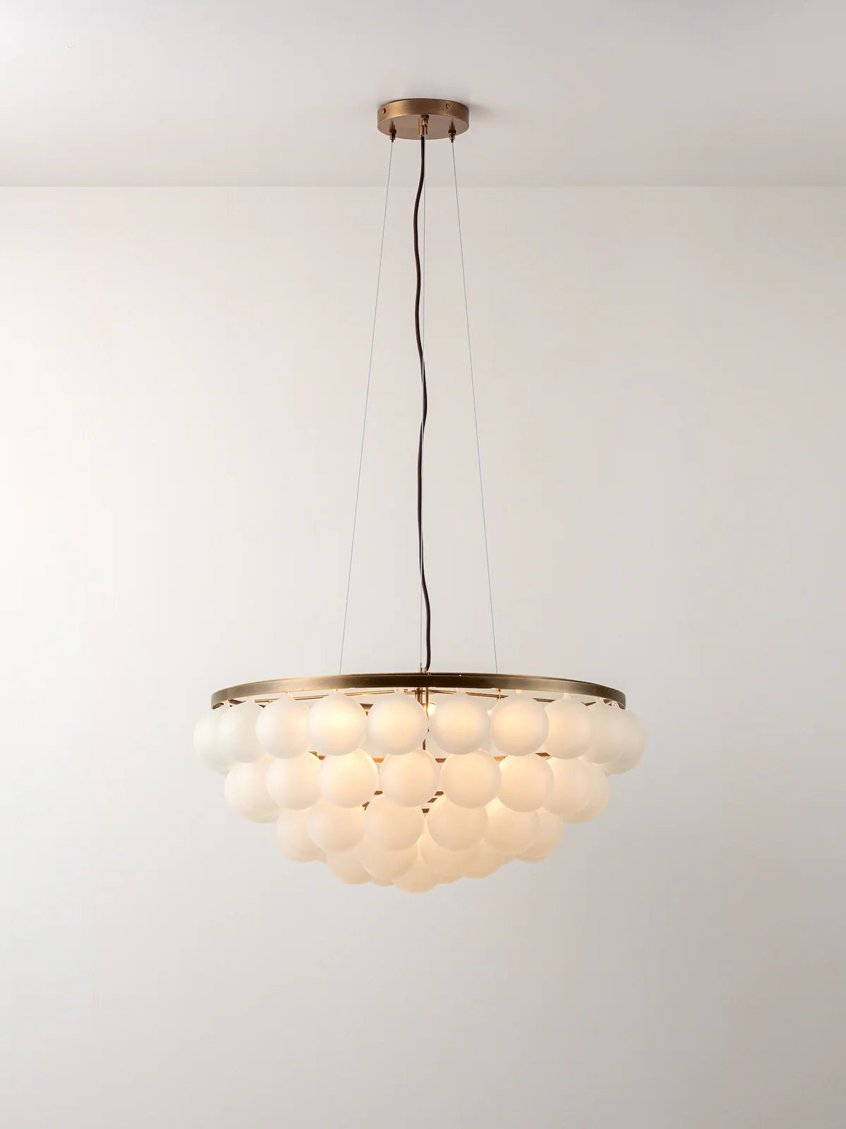 Cloudia - 5 Light Large White Frosted Brass Chandelier - Ceiling lamps