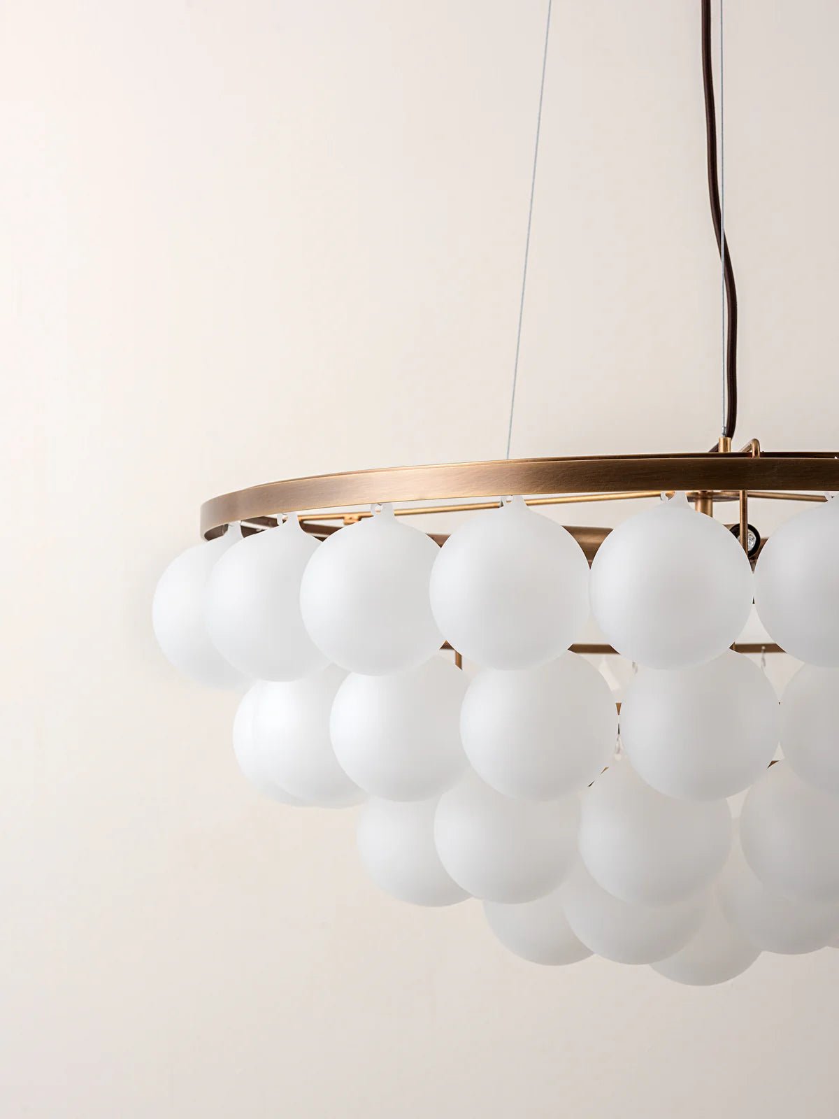 Cloudia - 5 Light Large White Frosted Brass Chandelier - Ceiling lamps