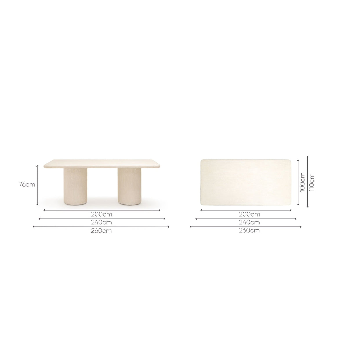 Column Dining Table - Rectangular Dining Tables Loom Collection Loom Collection Dubai