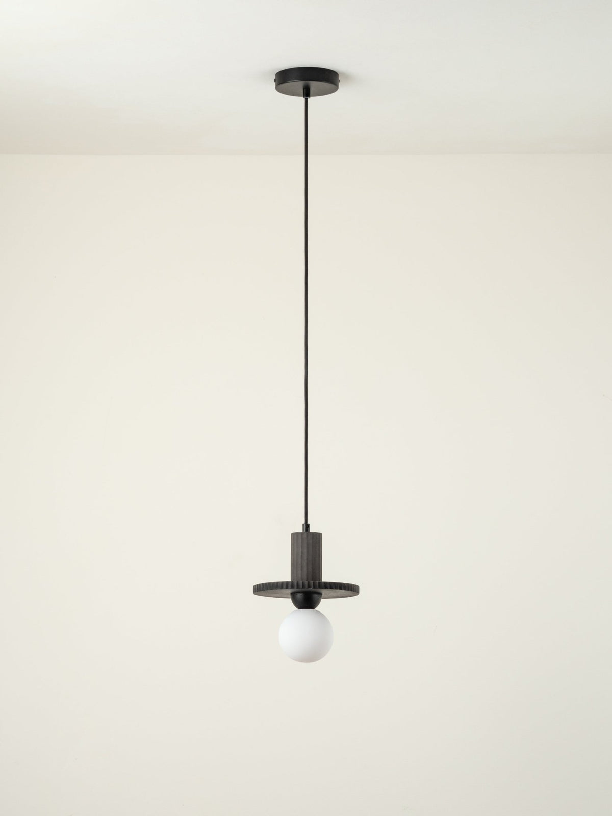 Coto - Charcoal Concrete And Opal Pendant